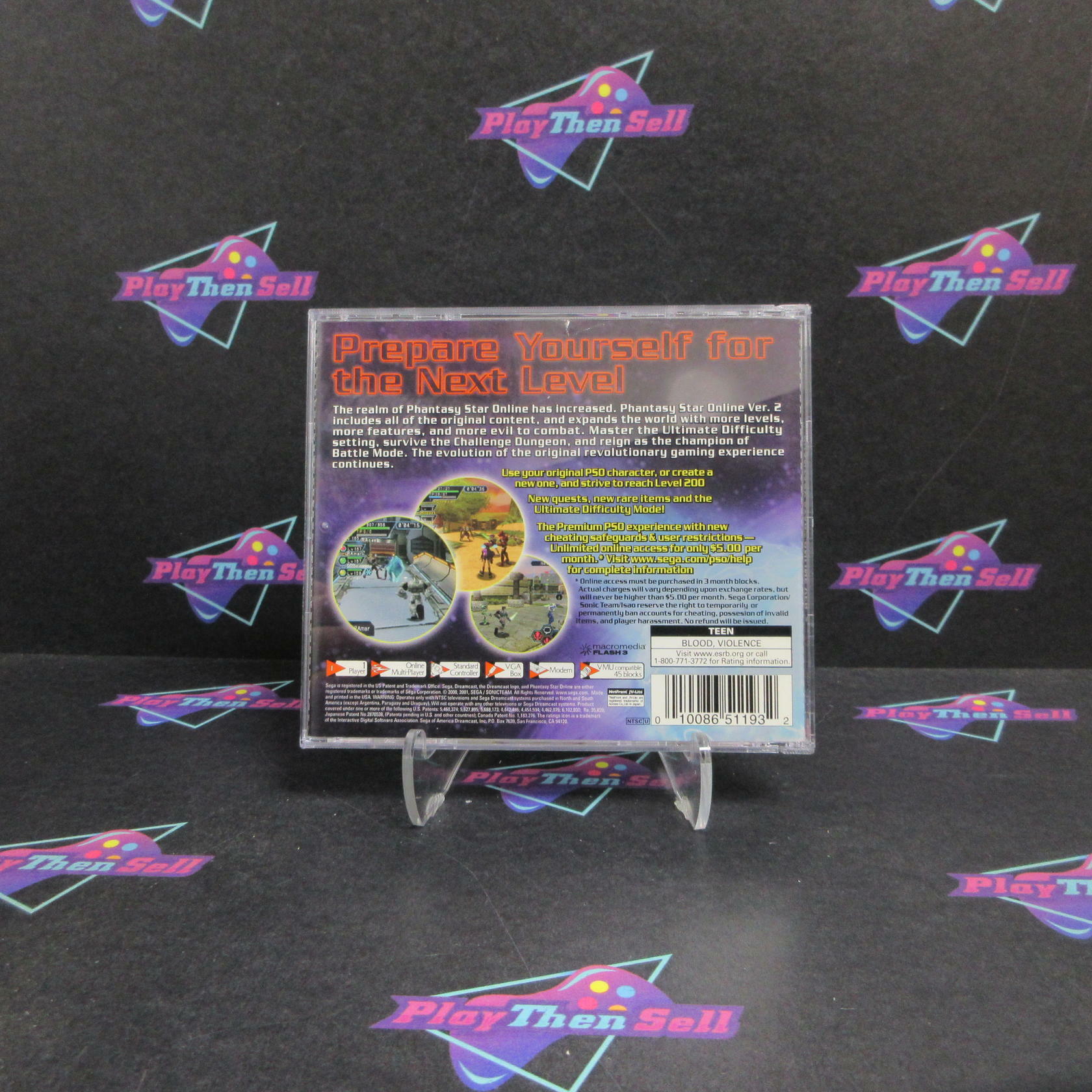 Phantasy Star Online Version 2 Sega Dreamcast MD Complete CIB - Very Good