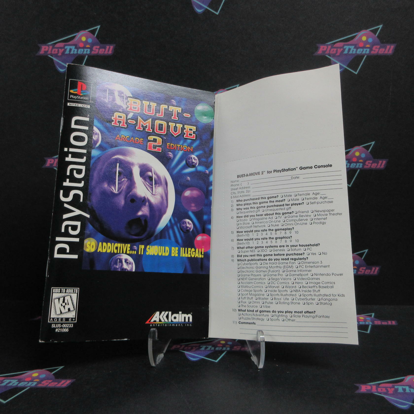 Bust-a-Move 2 Long Box PS1 PlayStation 1 CS + Reg Card Complete CIB - Very Good