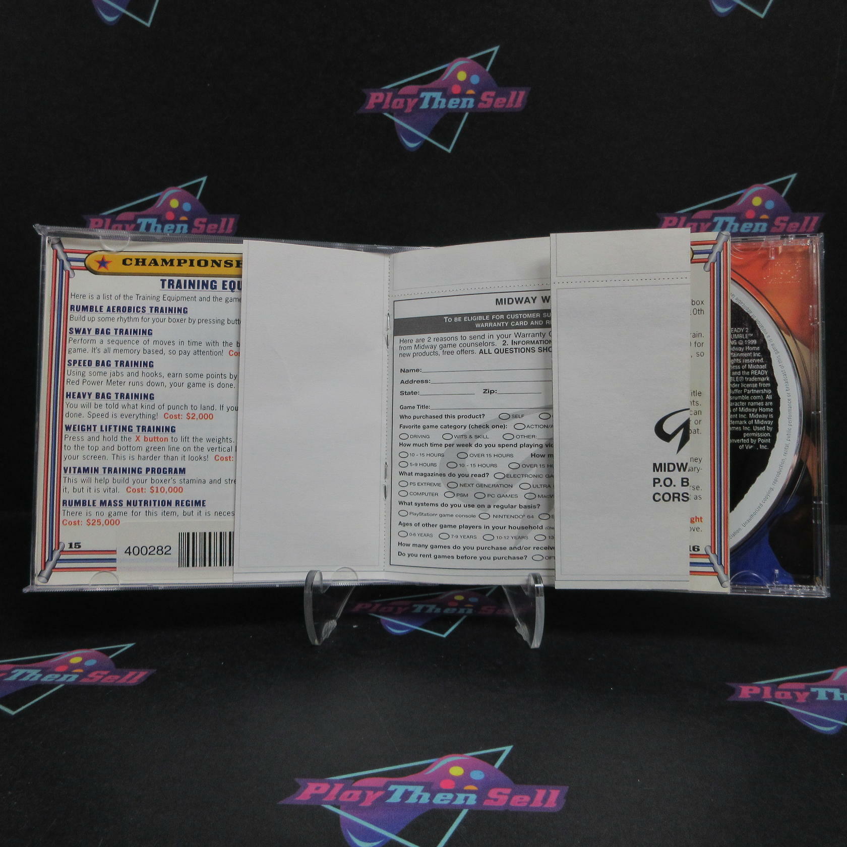 Ready 2 Rumble Boxing PS1 PlayStation 1 DD/MD + Reg Card Complete CIB - Very Good