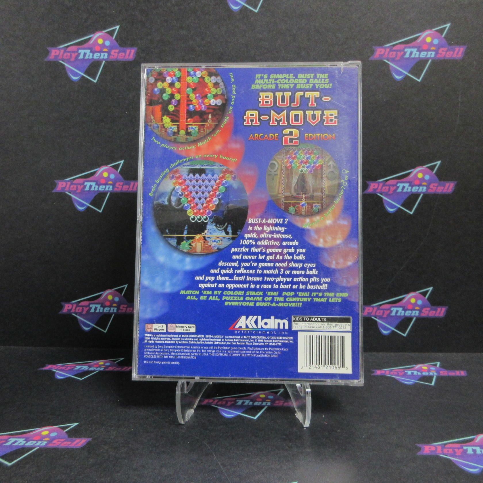 Bust-a-Move 2 Long Box PS1 PlayStation 1 CS + Reg Card Complete CIB - Very Good