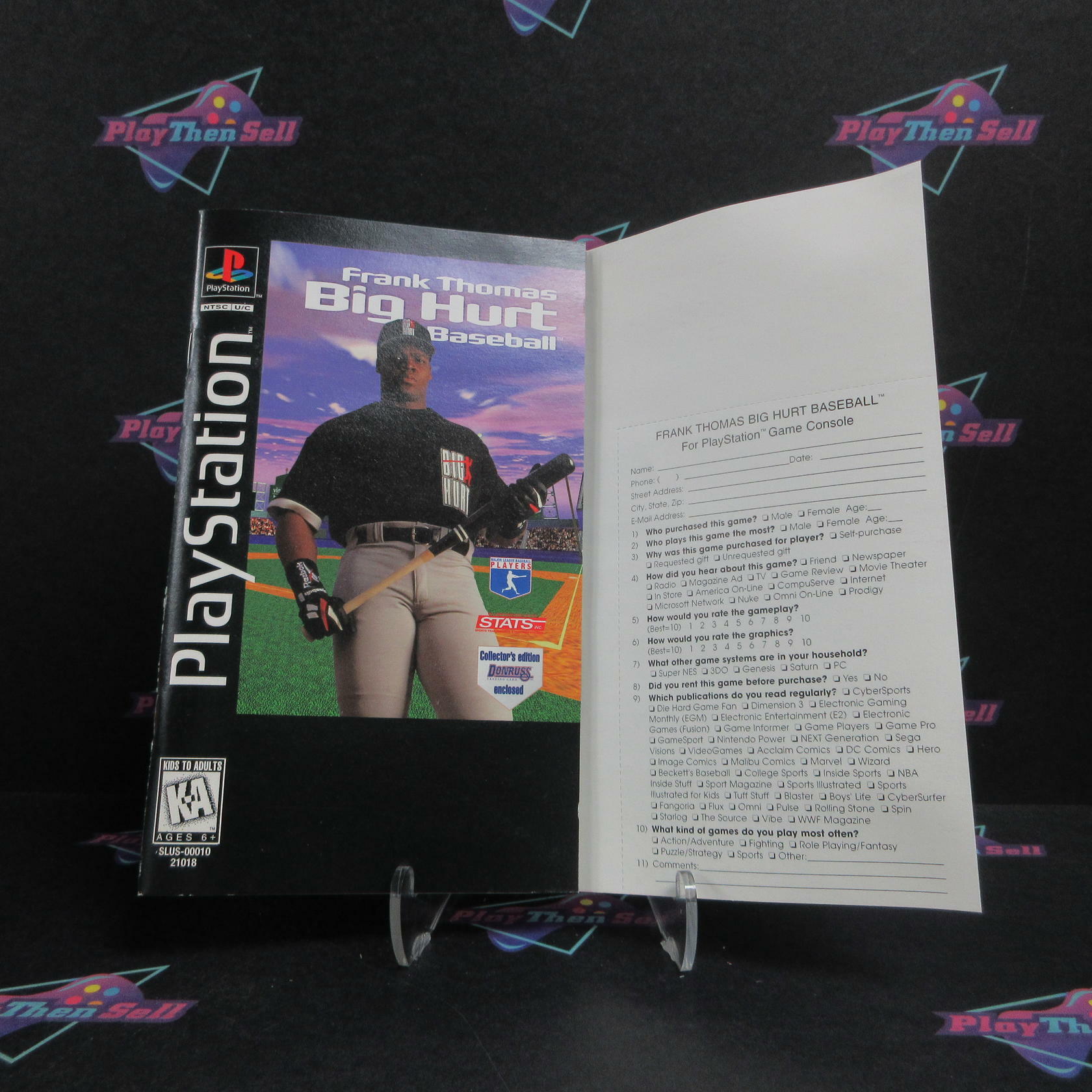 Frank Thomas Big Hurt Baseball Long Box PS1 PlayStation1 CS + Reg Complete CIB - Very Good