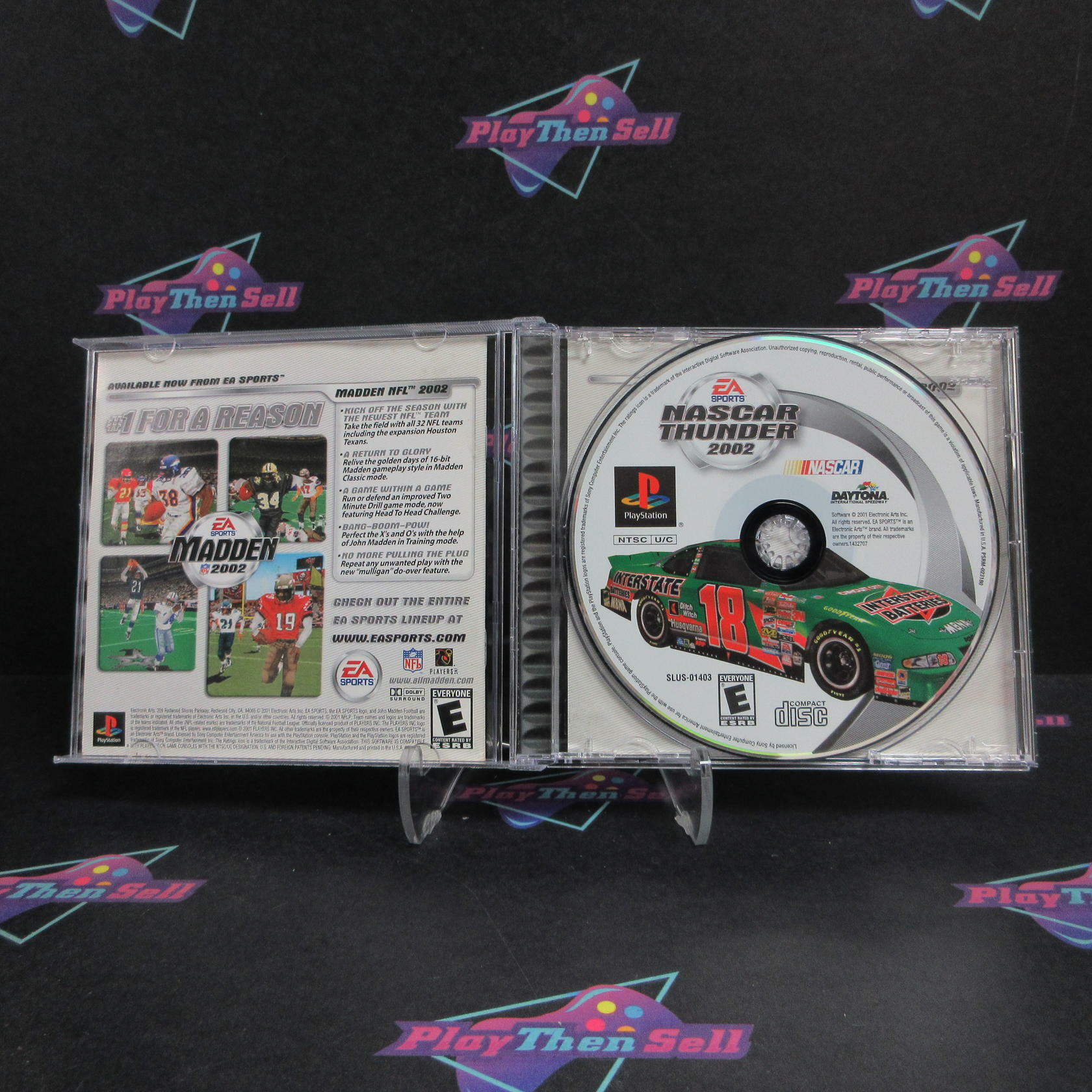 NASCAR Thunder 2002 PS1 PlayStation 1 MD + Reg Card Complete CIB - Very Good