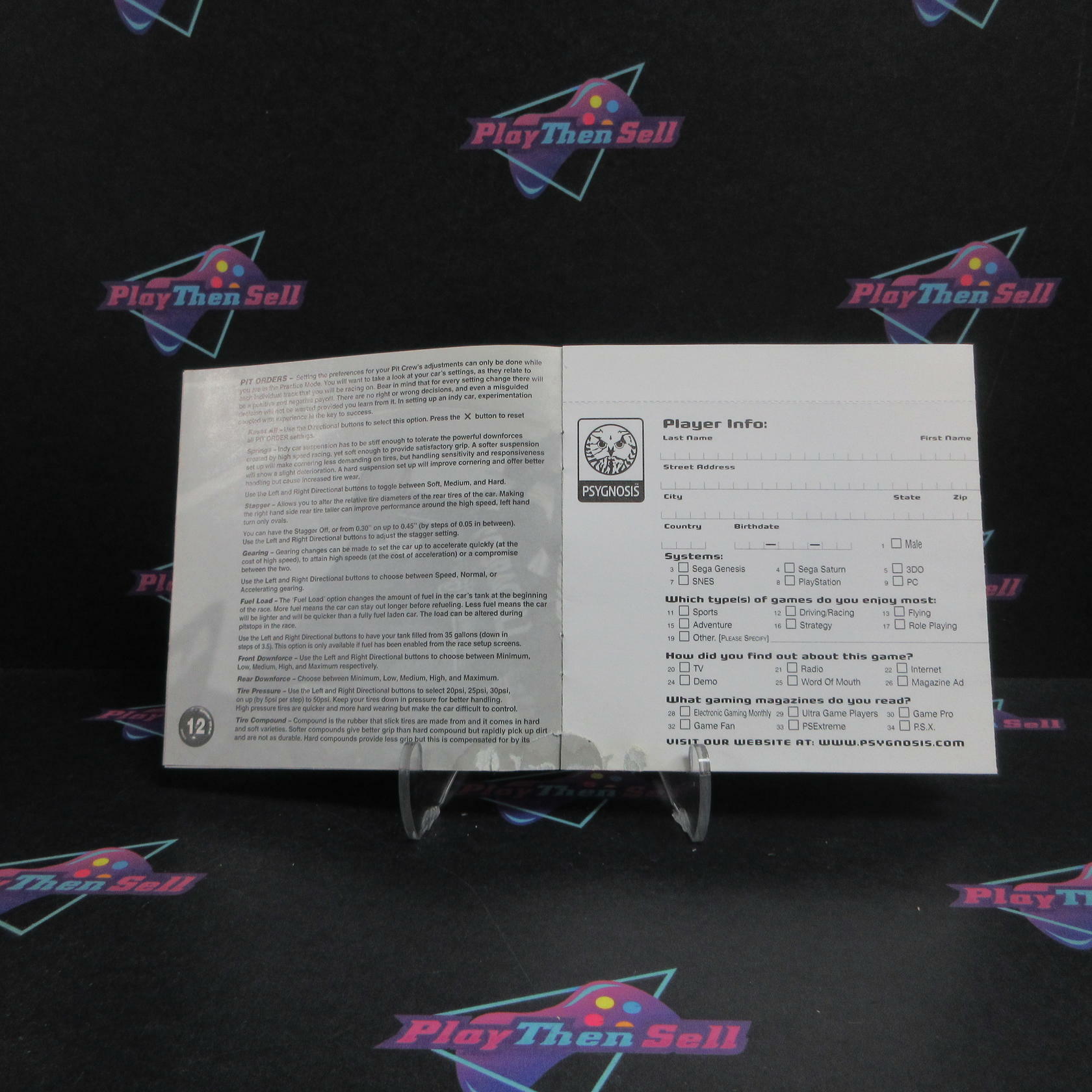 Newman Haas Racing PS1 PlayStation 1 MD + Reg Card Complete - Very Good