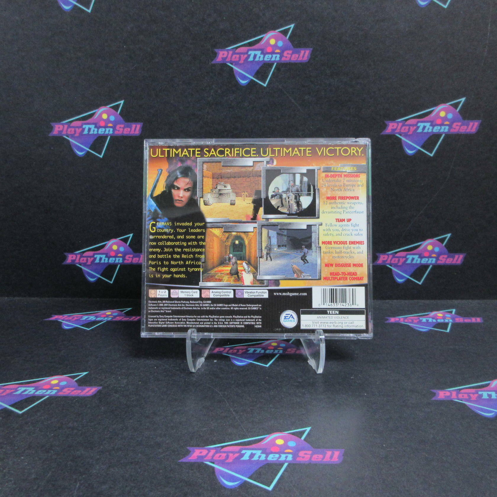 Medal of Honor Underground PS1 PlayStation 1 GH MD Complete CIB - Very Good