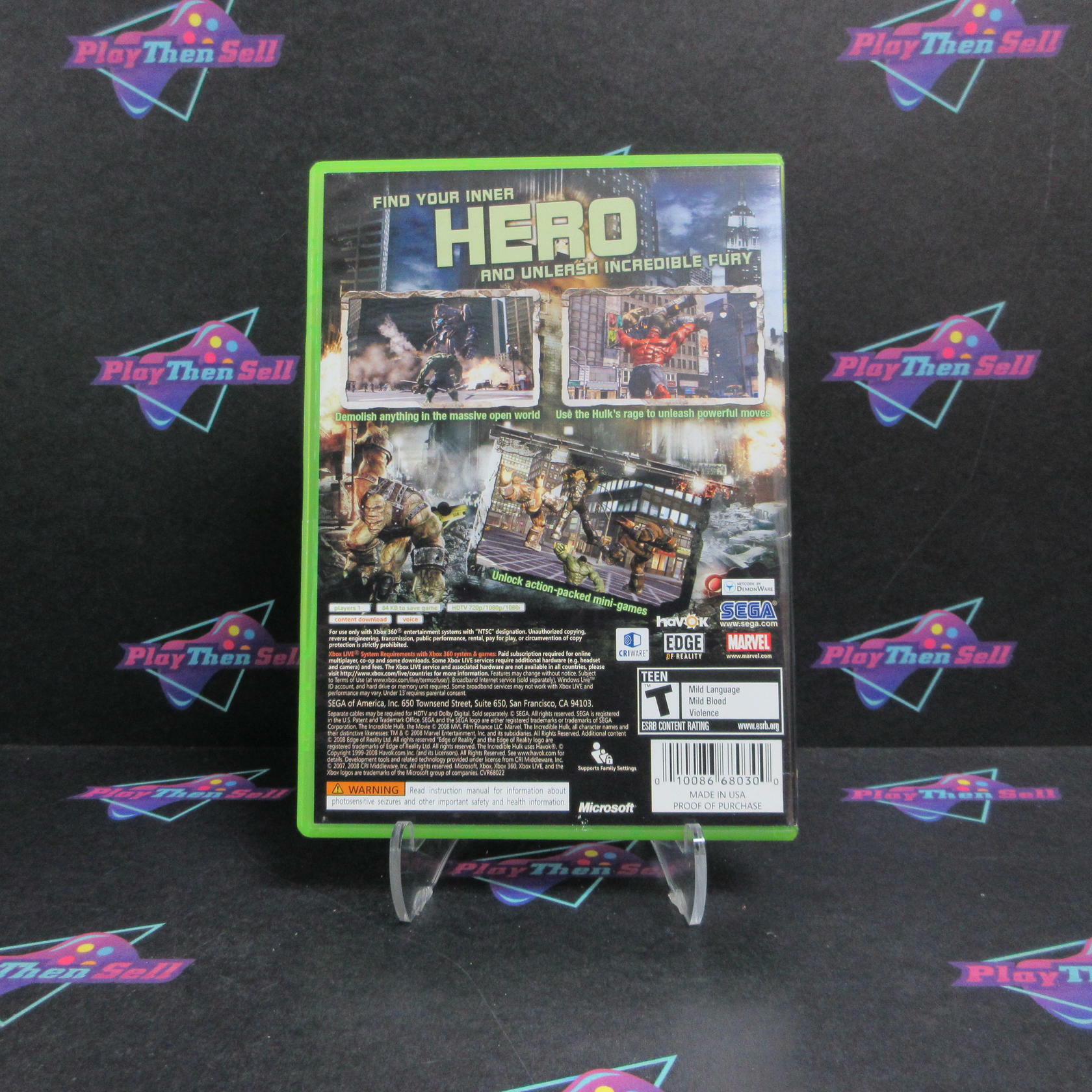 The Incredible Hulk GameStop Exclusive Xbox 360 - Very Good