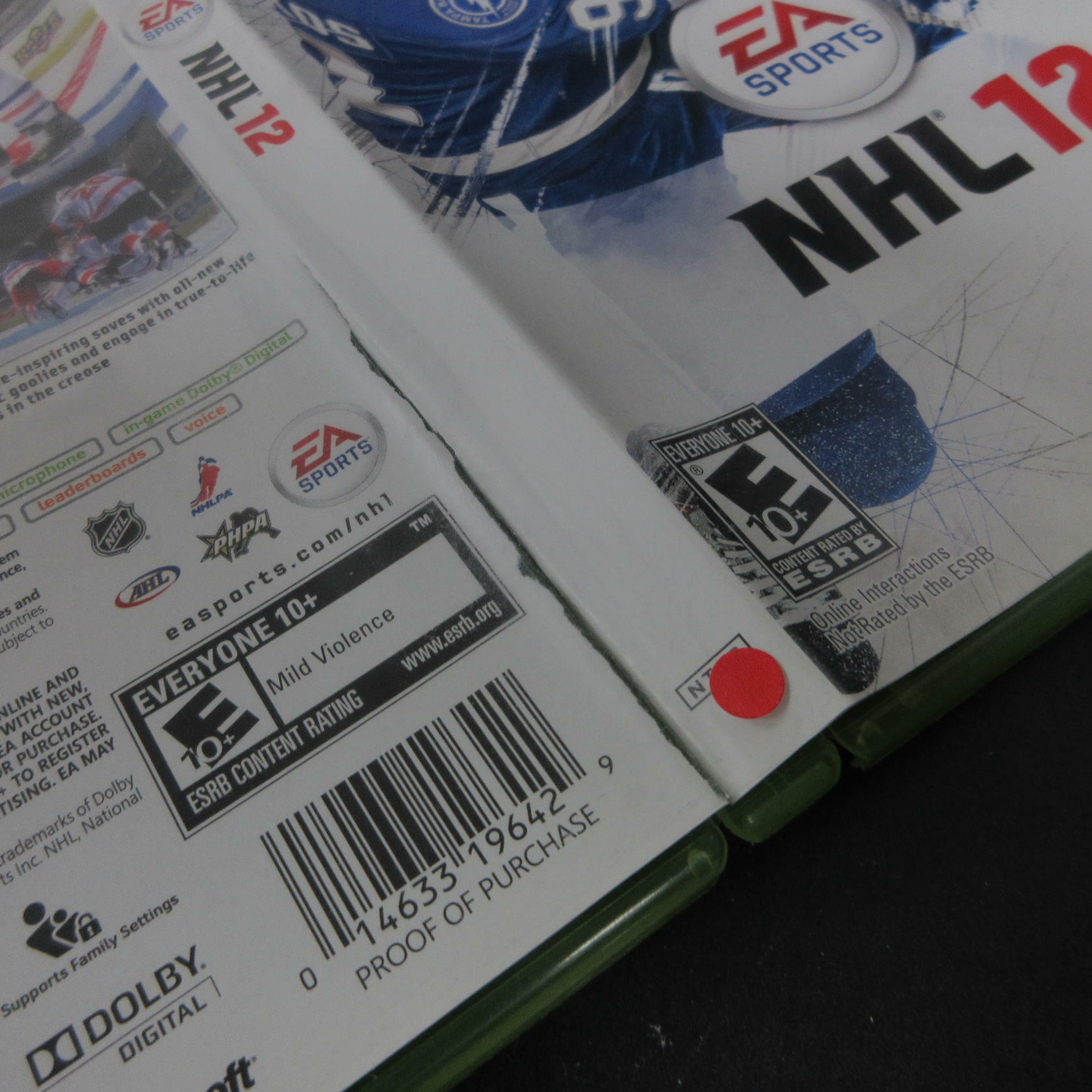 NHL 12 Xbox 360 AD/DD Complete CIB - Very Good