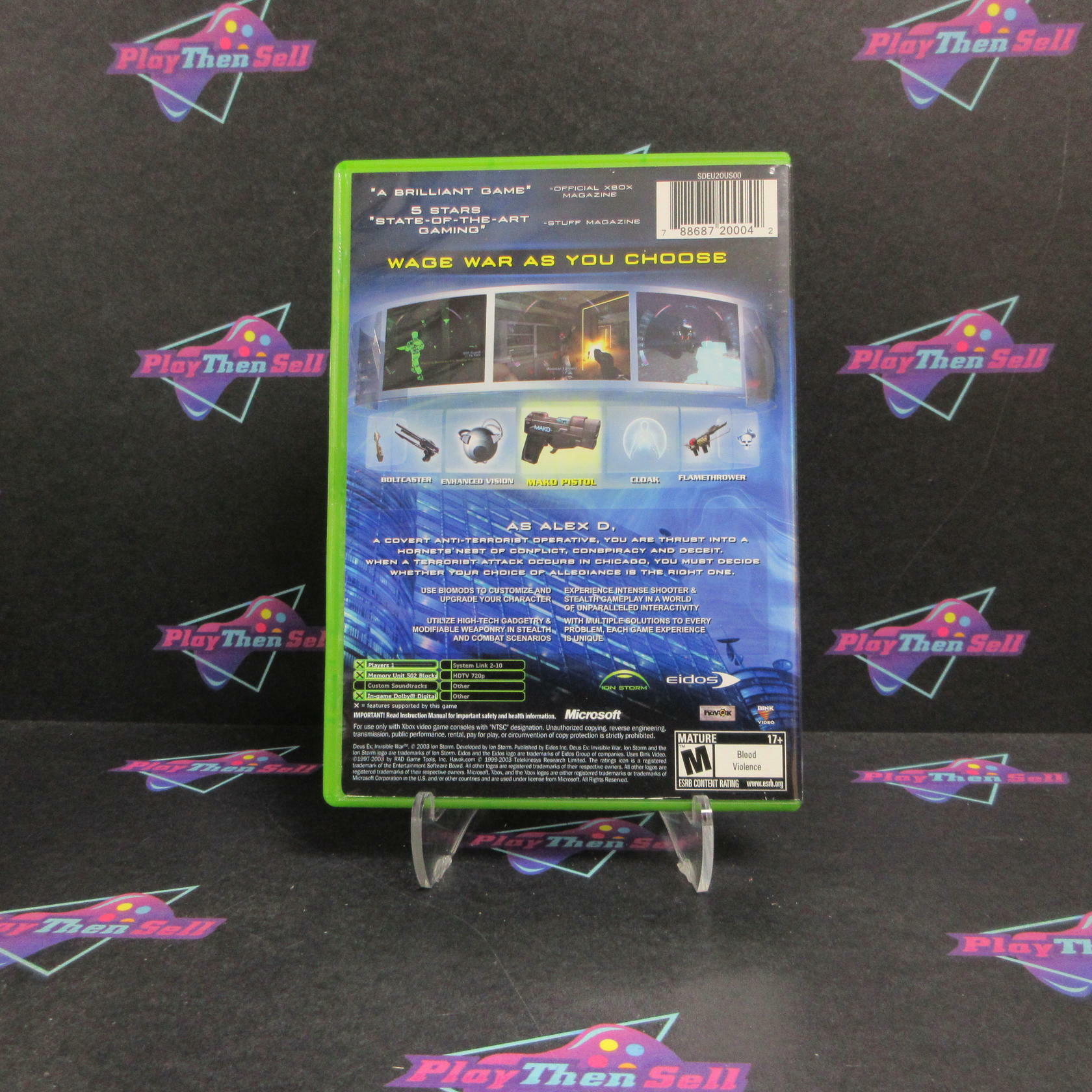 Deus Ex Invisible War Xbox + Reg Card Complete - Refurbished