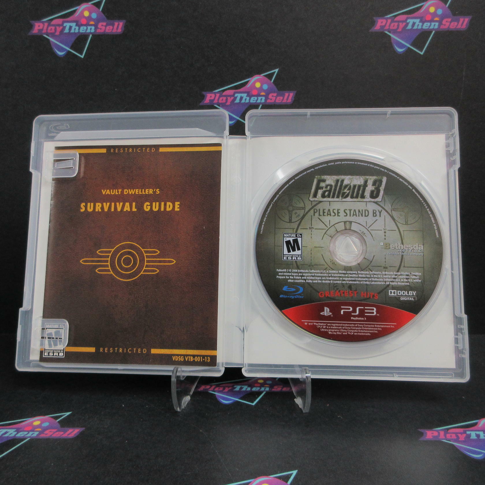 Fallout 3 GOTY GameStop Exclusive PS3 PlayStation 3 GH AD + Map Complete - Very Good