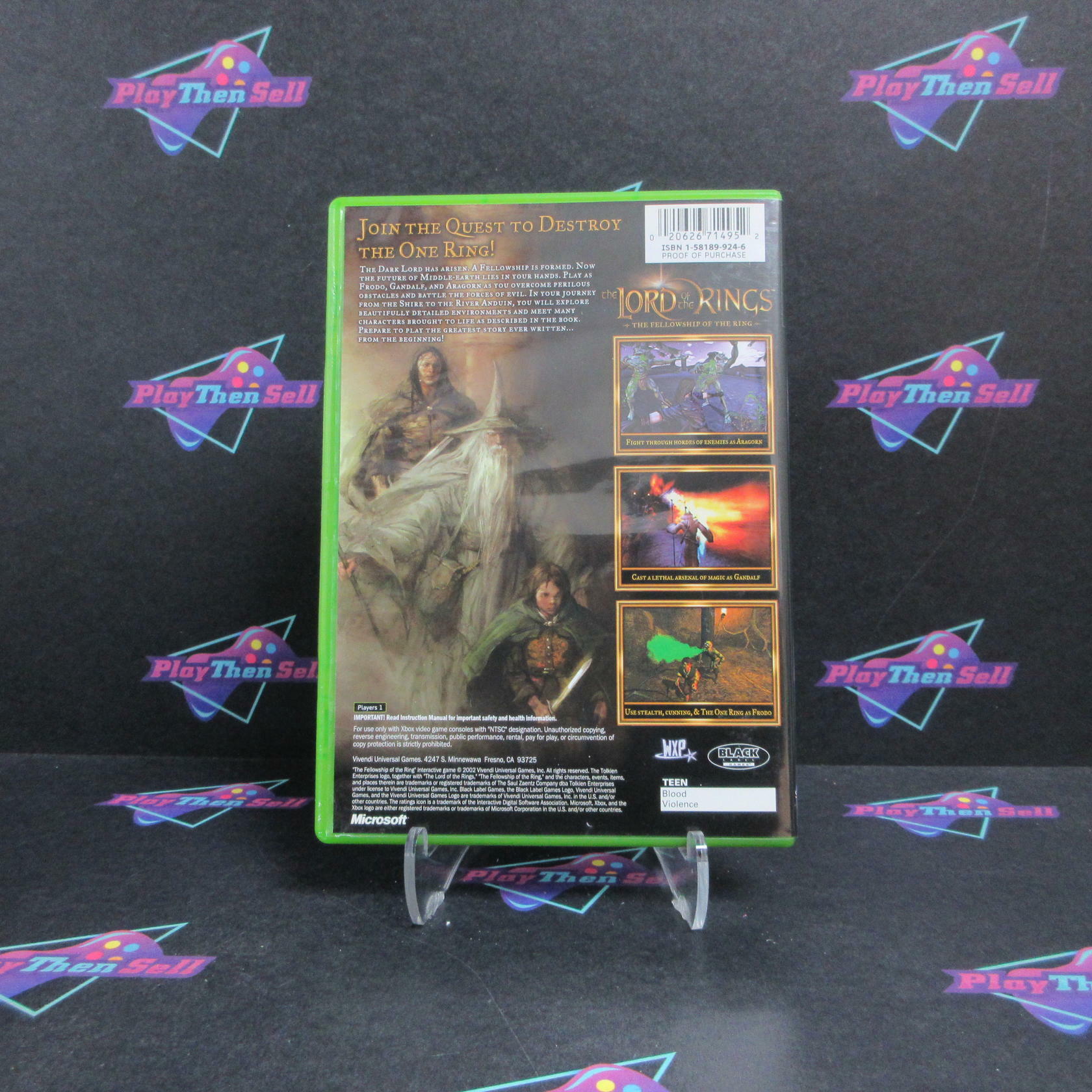 Lord of the Rings The Fellowship of the Ring Xbox +Reg Card Complete - Refurbished