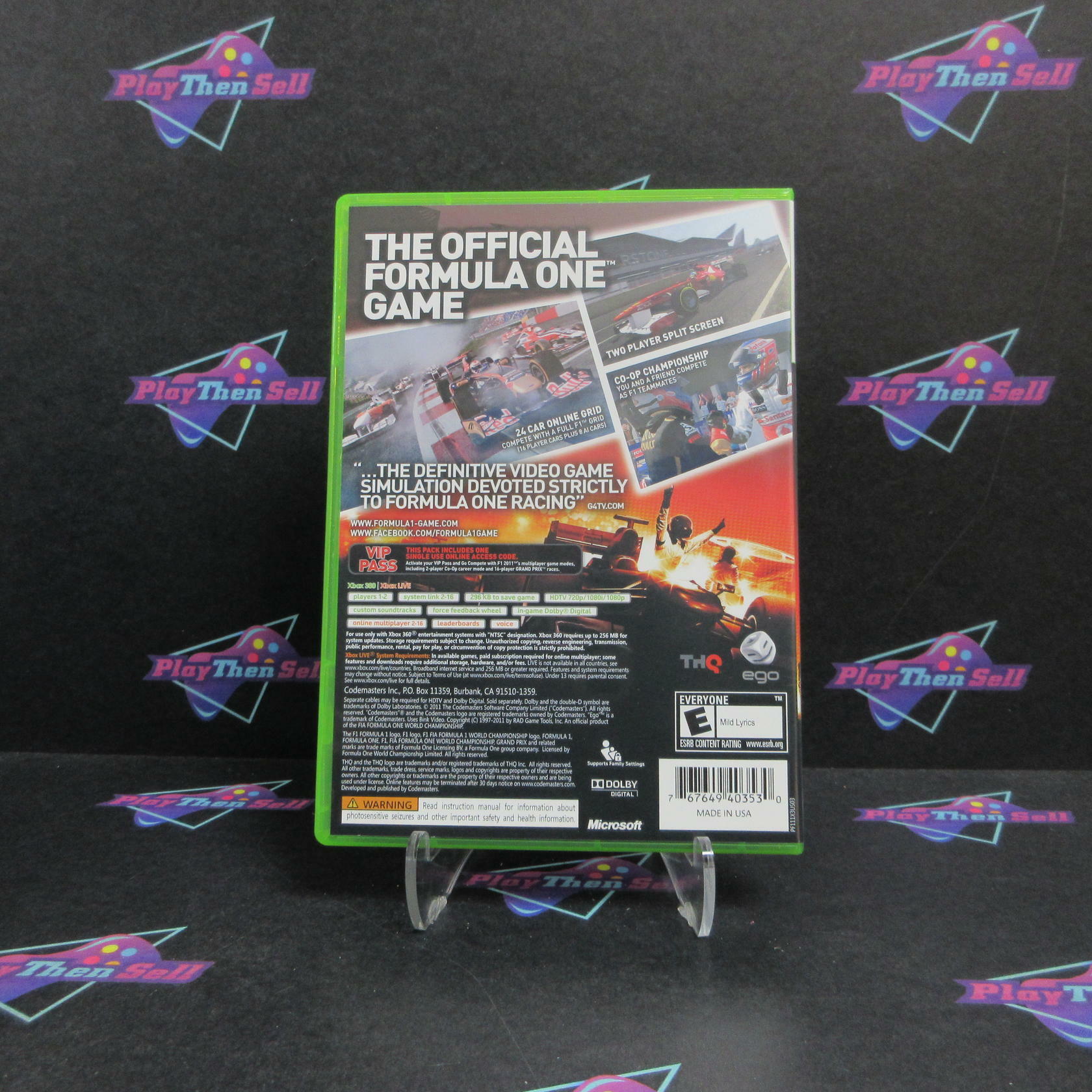 F1 2011 Xbox 360 Complete - Excellent