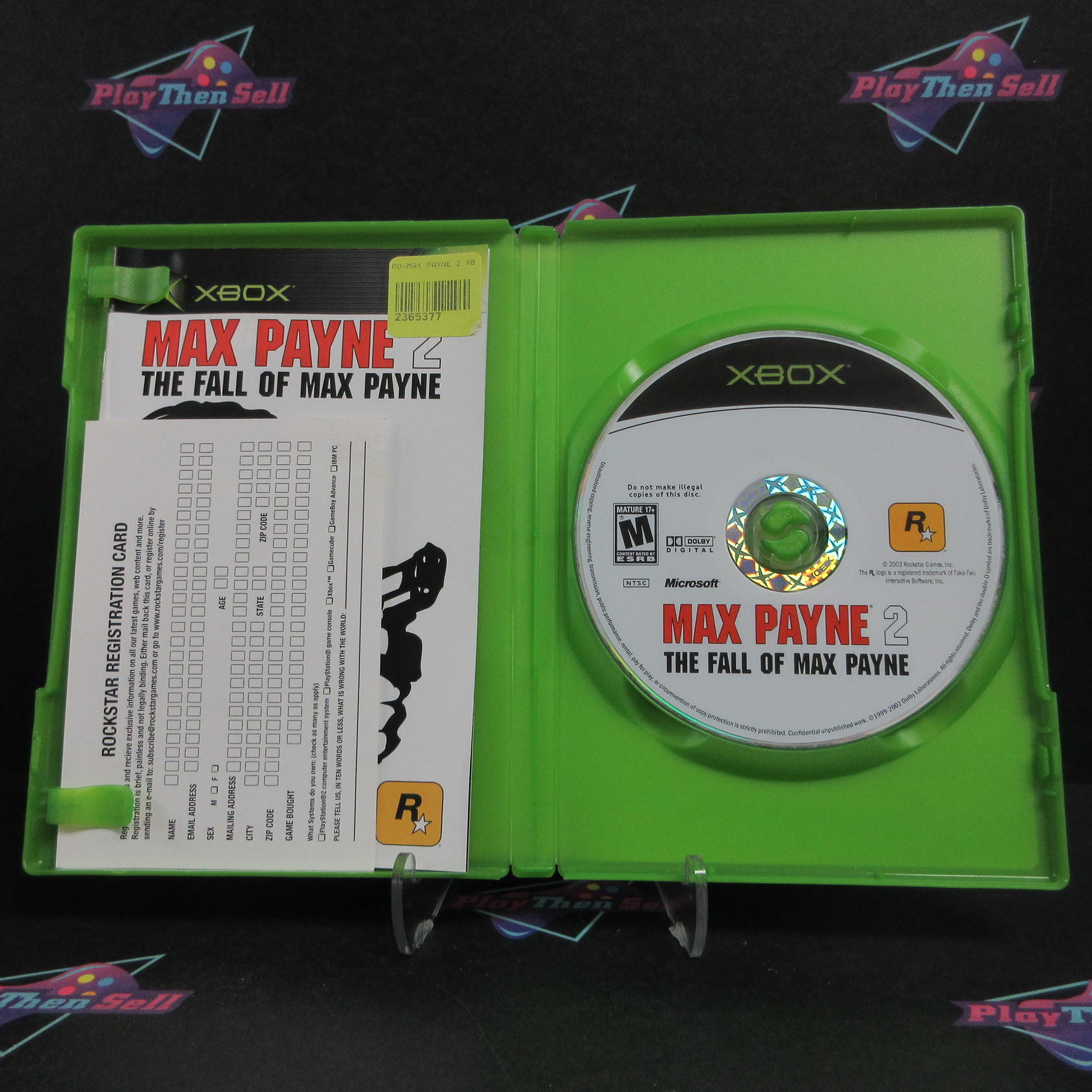 Max Payne 2 The Fall of Max Payne Xbox MD + Reg Card Complete CIB - Very Good