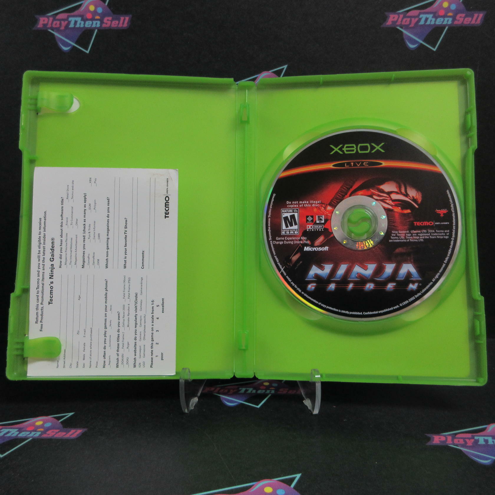 Ninja Gaiden Xbox AD/NM + Reg Card - Very Good