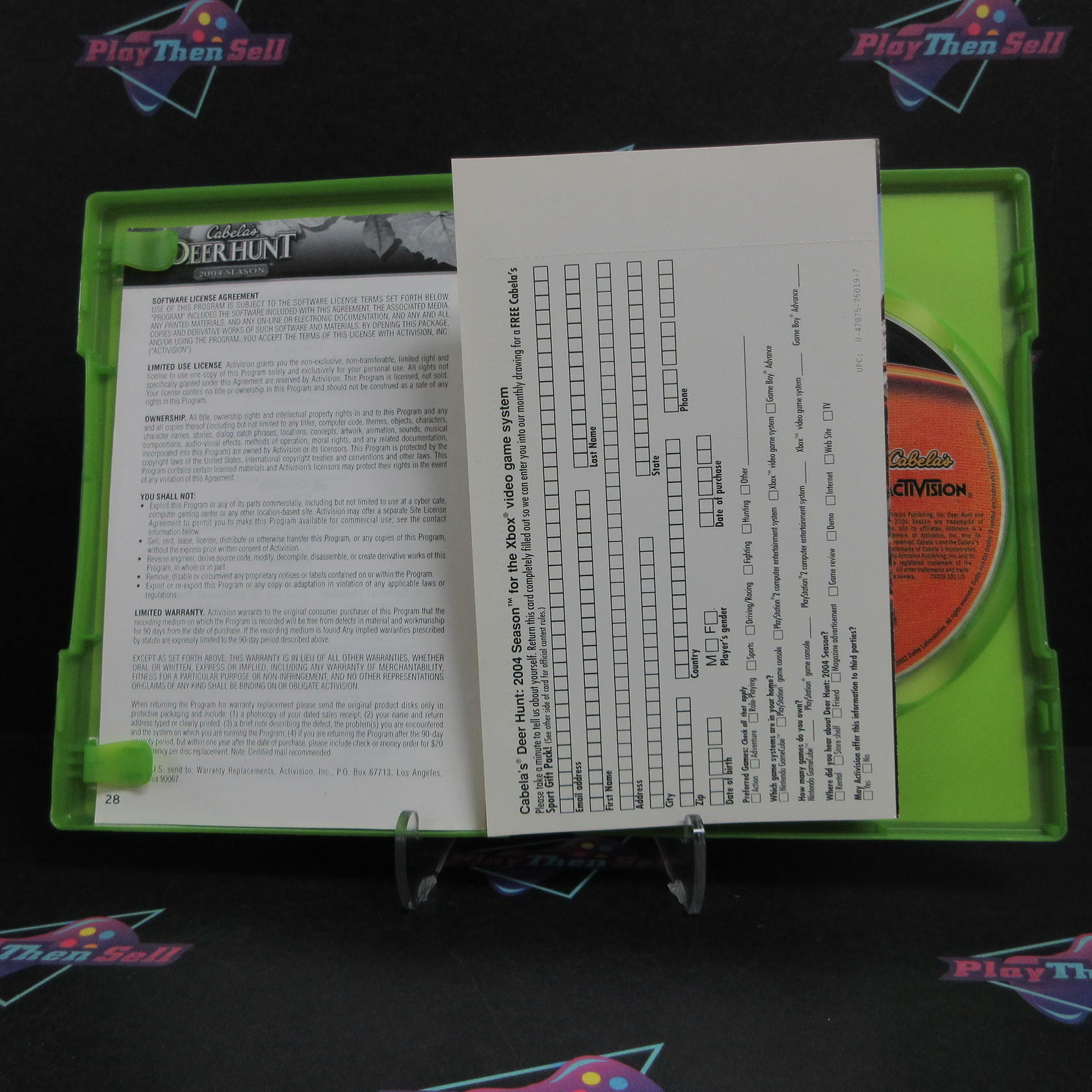 Cabela's Deer Hunt 2004 Season Xbox AD + Reg Card Complete CIB - Very Good