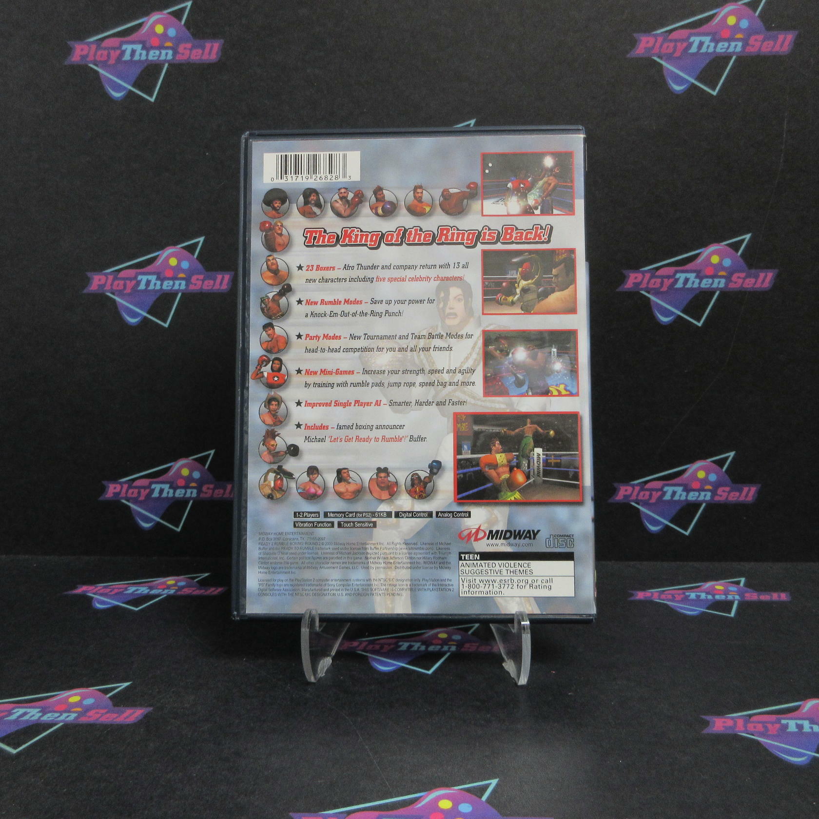 Ready to Rumble Boxing Round 2 PS2 PlayStation 2 AD/MD + Reg Card CIB - Very Good