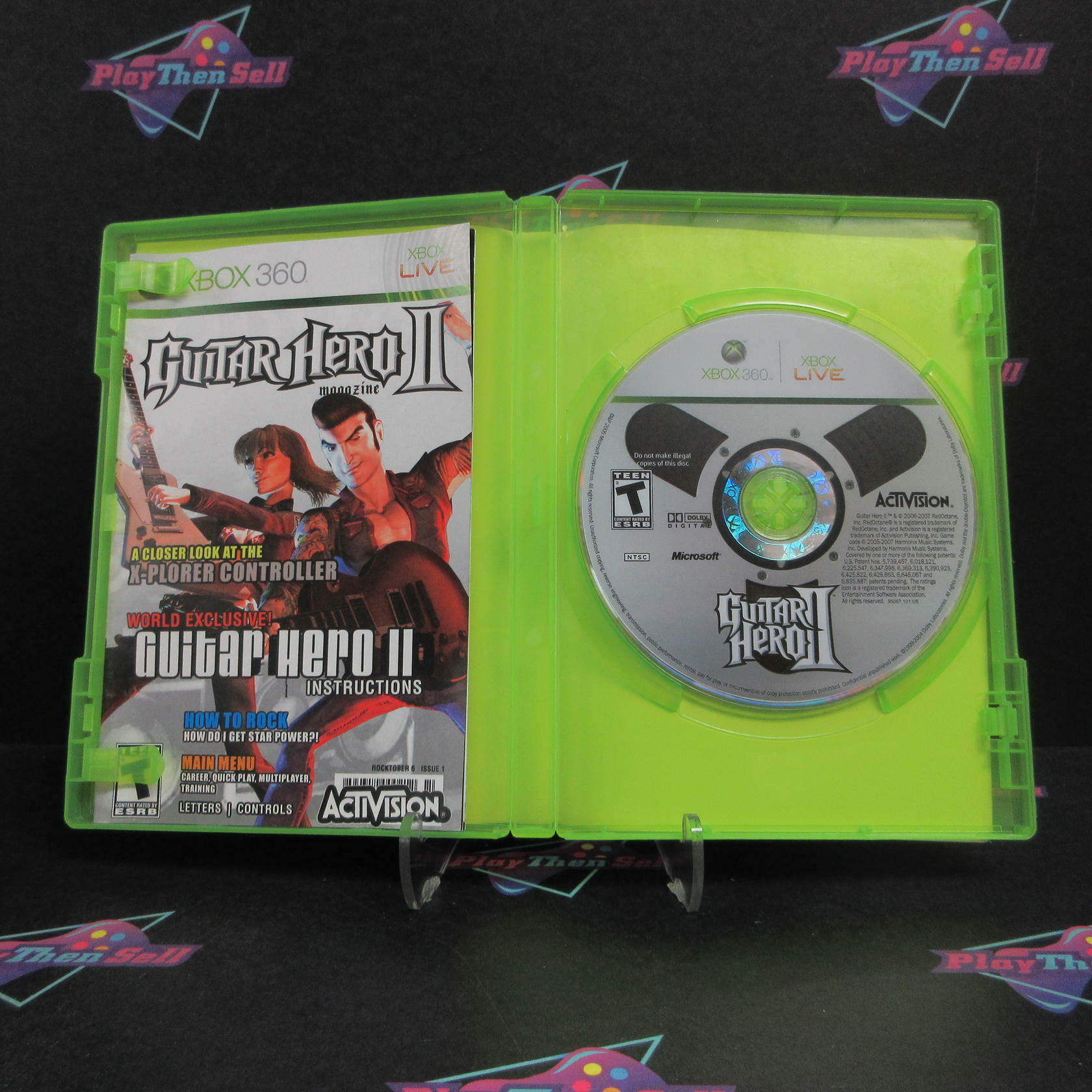 Guitar Hero II & Aerosmith Dual Pack Xbox 360 AD Complete CIB - Very Good