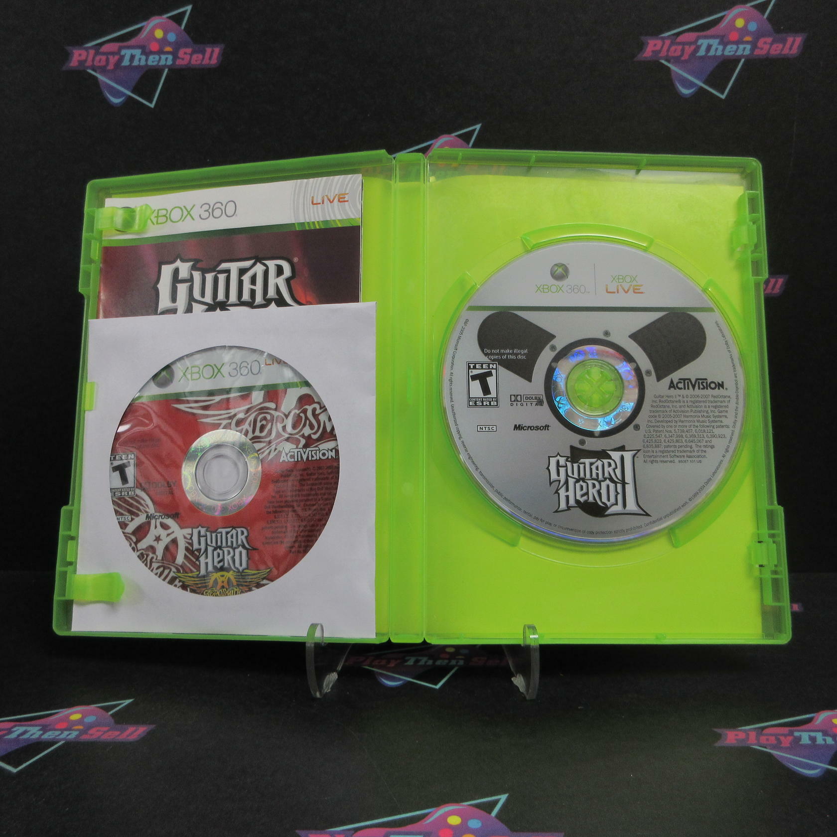 Guitar Hero II & Aerosmith Dual Pack Xbox 360 AD Complete CIB - Very Good