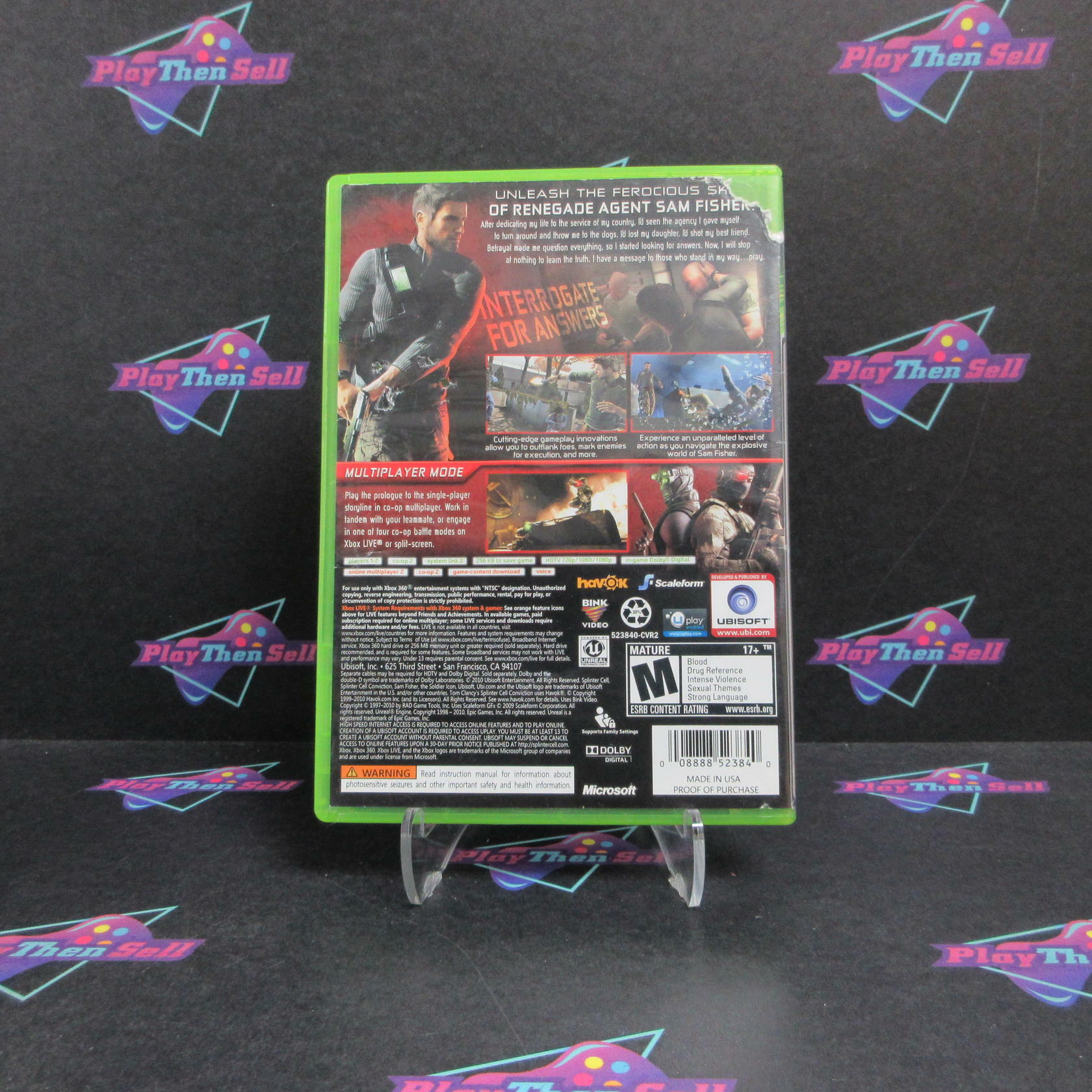 Tom Clancy's Splinter Cell Conviction Xbox 360 AD/MD Complete CIB - Very Good