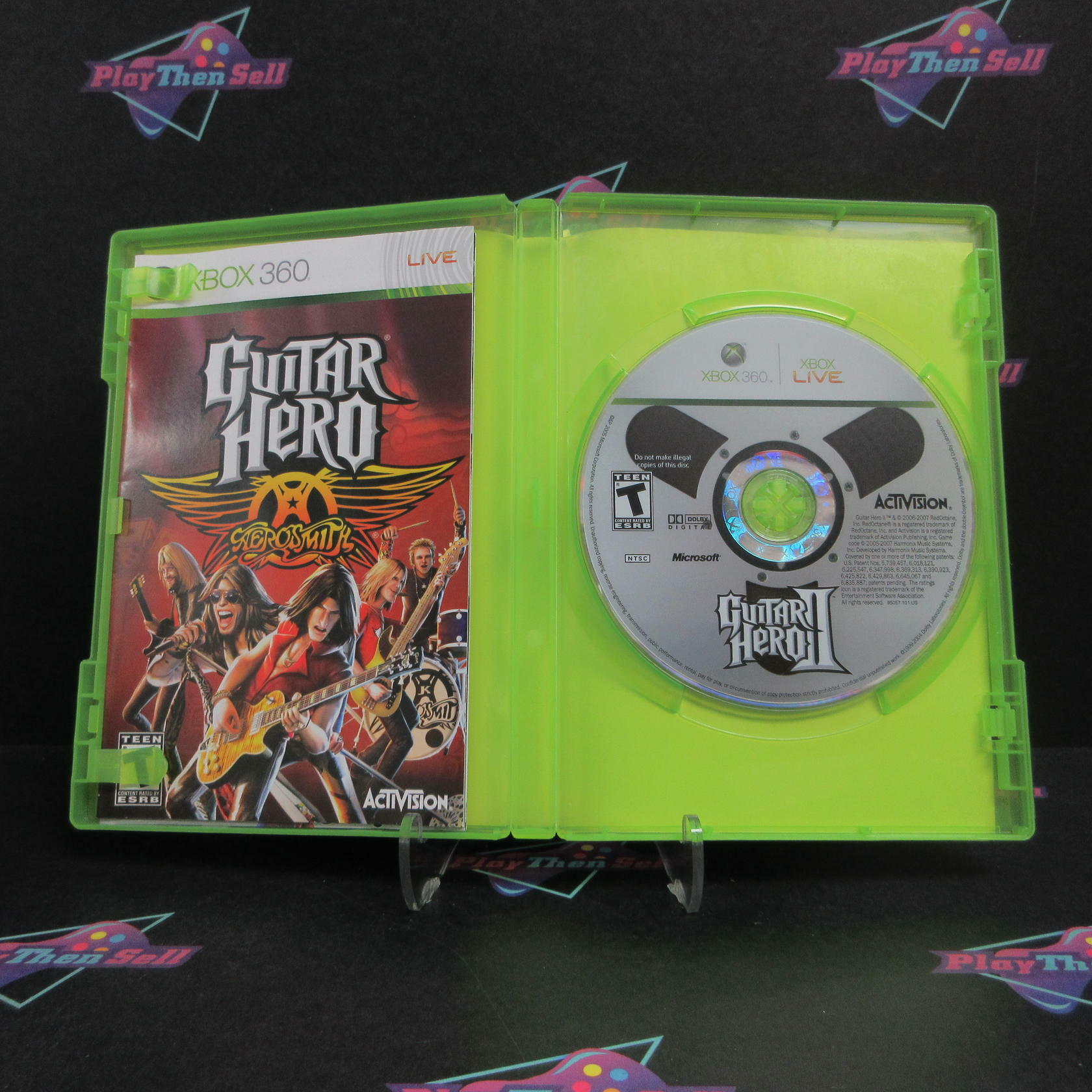 Guitar Hero II & Aerosmith Dual Pack Xbox 360 AD Complete CIB - Very Good