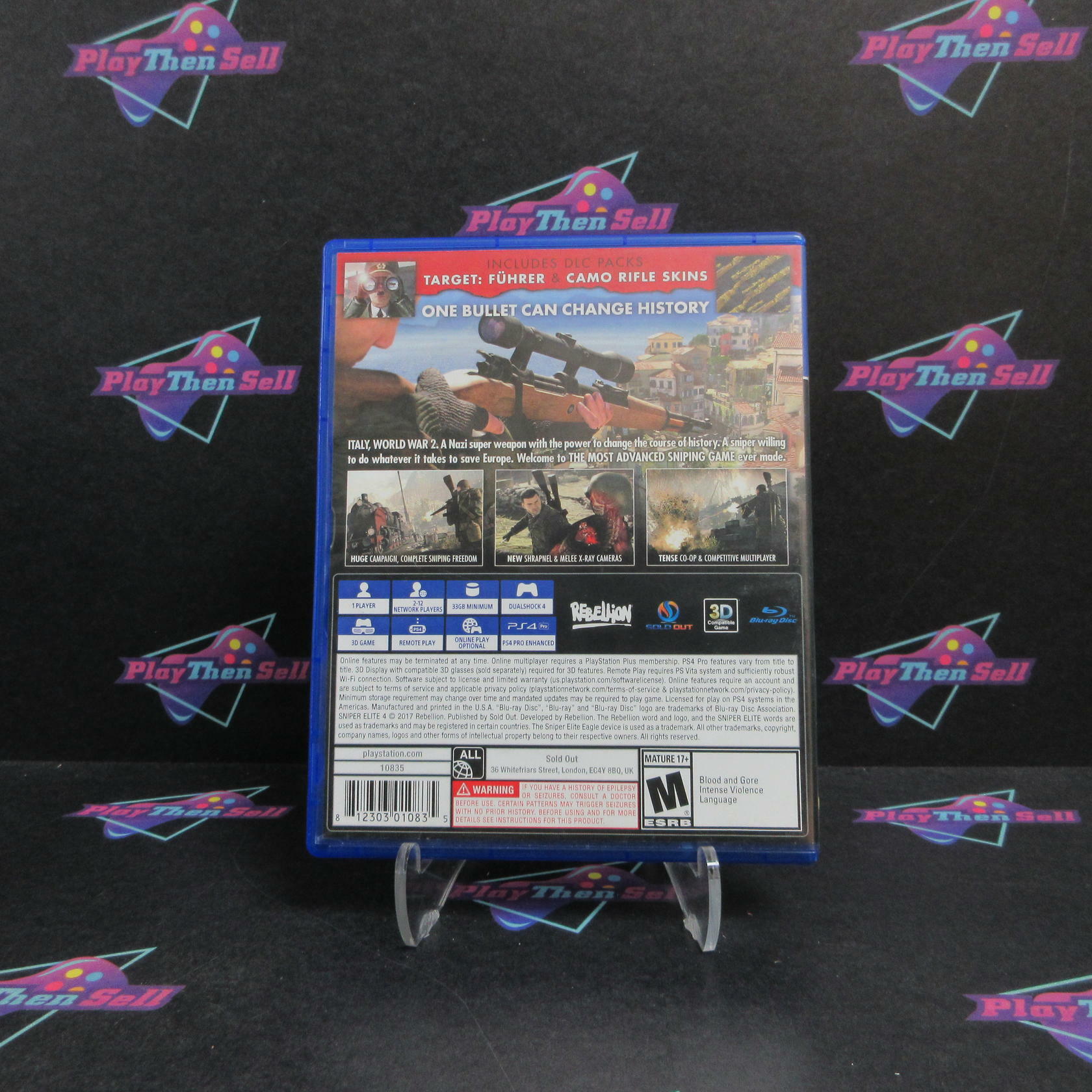 Sniper Elite 4 Limited Edition PS4 PlayStation 4 AD Complete CIB - Very Good