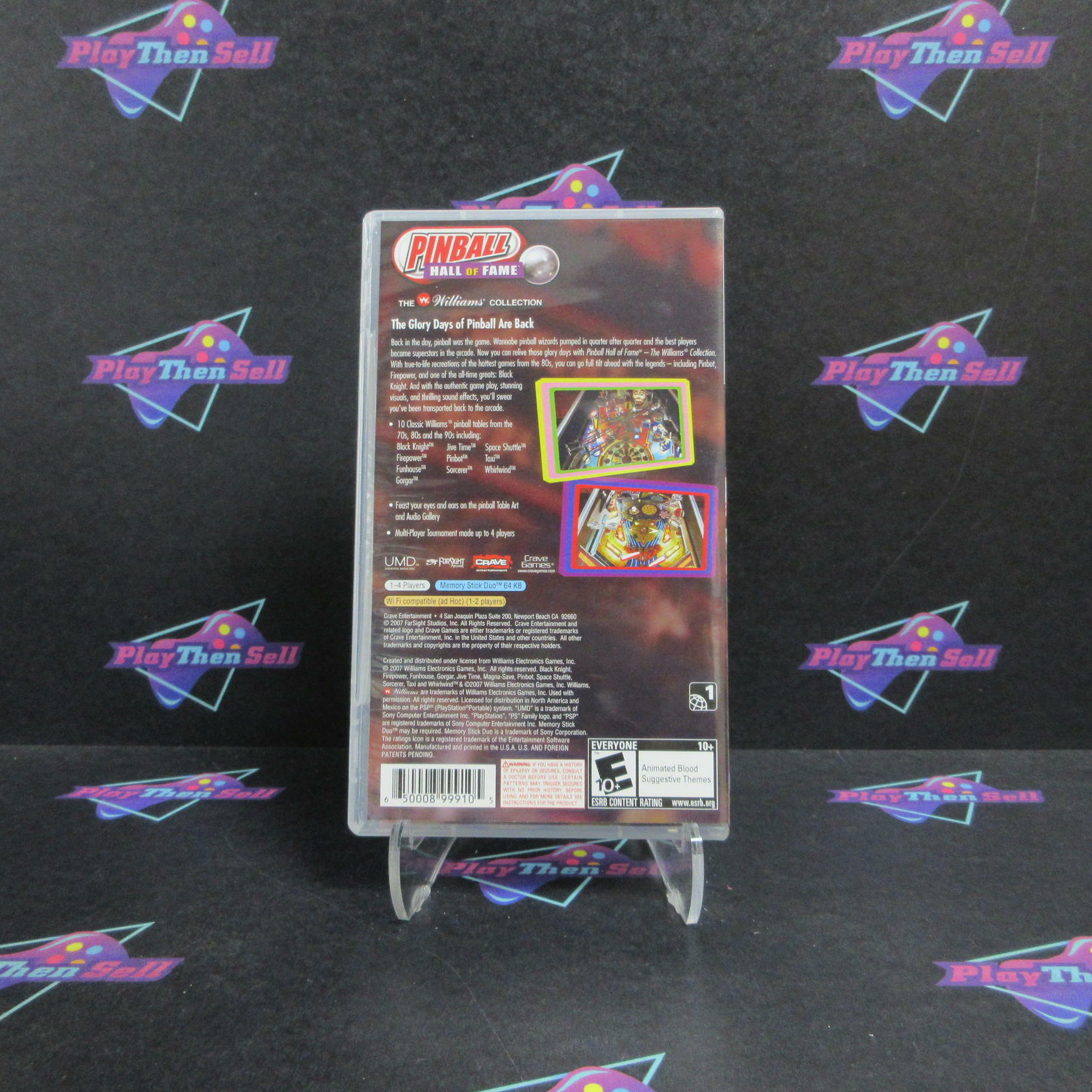 Pinball Hall of Fame The Williams Collection Sony PSP Clear UMD CIB - Refurbished