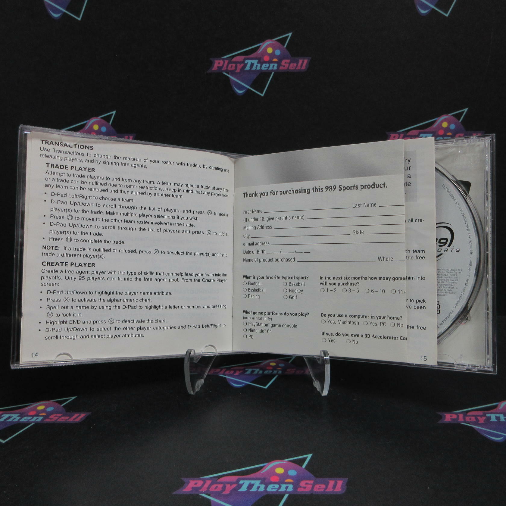 NHL Faceoff 99 PS1 PlayStation 1 + Reg Card Complete - Excellent