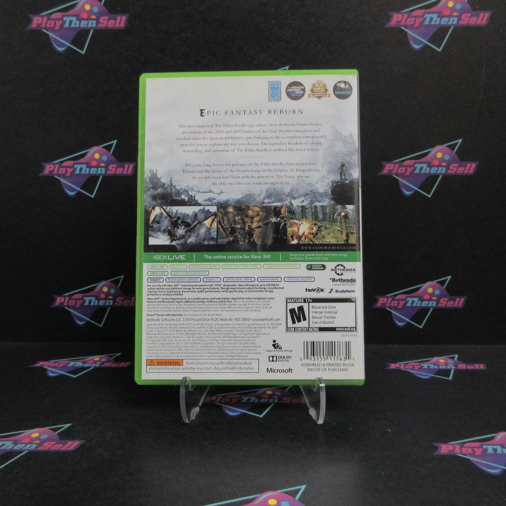 The Elder Scrolls V Skyrim Xbox 360 PH + Map Complete - Excellent