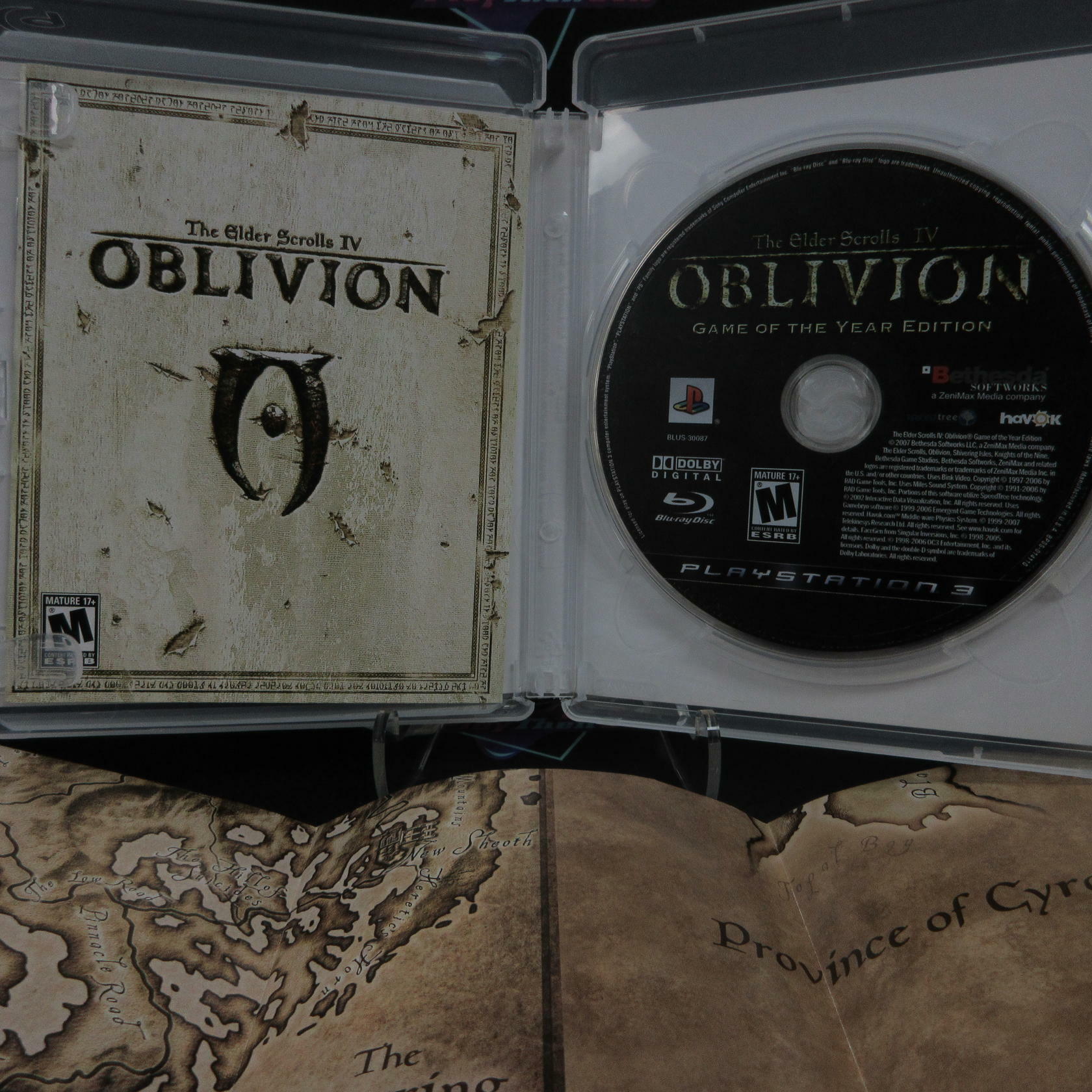 Elder Scrolls IV (4) Oblivion GOTY PS3 PlayStation 3 + Map Complete - Excellent
