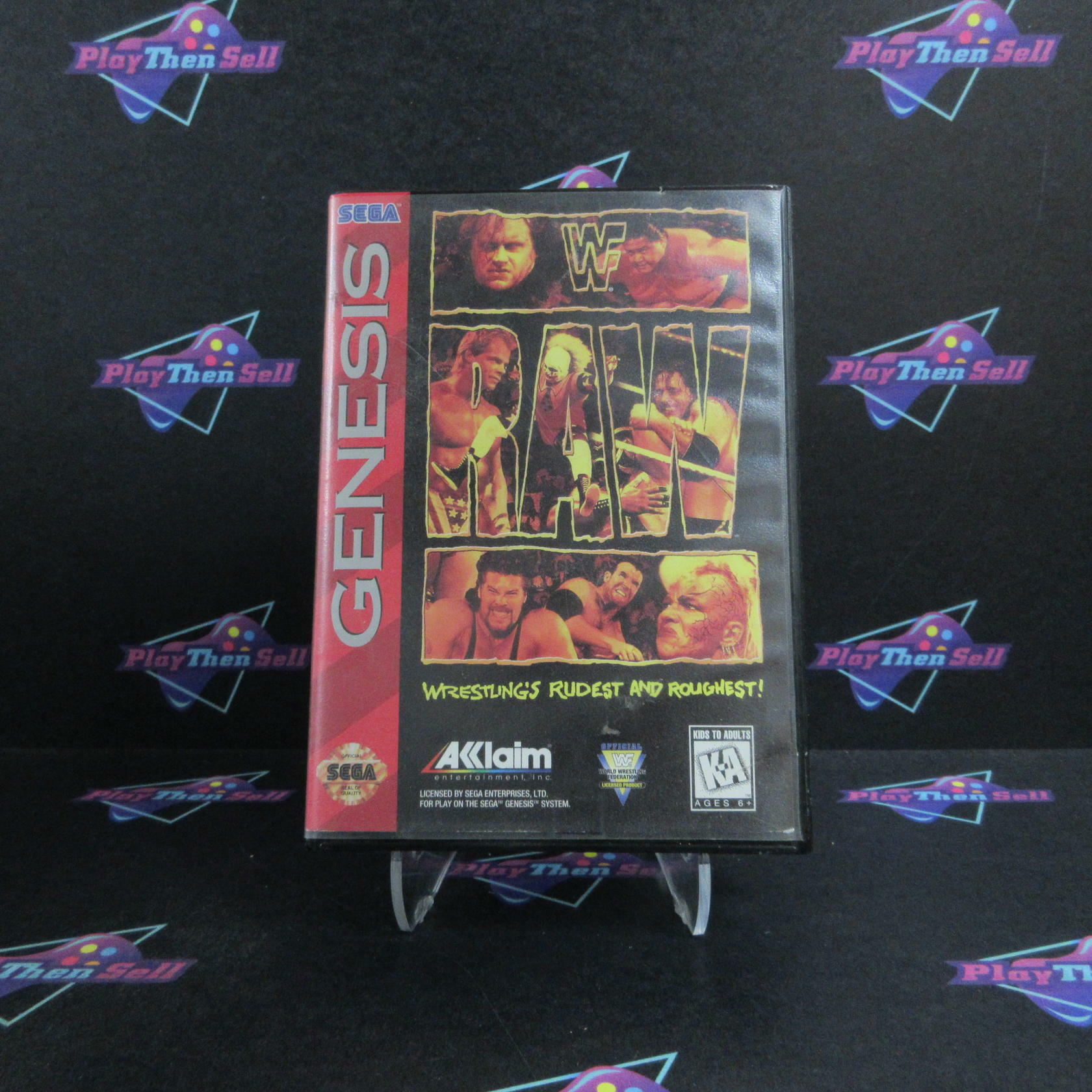 WWF Raw Sega Genesis - Very Good