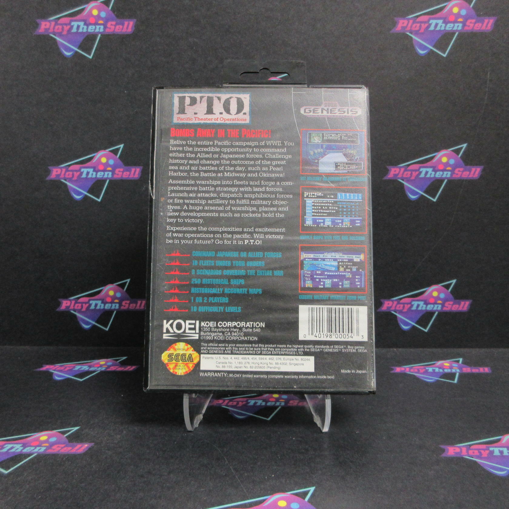 P.T.O. Pacific Theater of Operations Sega Genesis - Very Good
