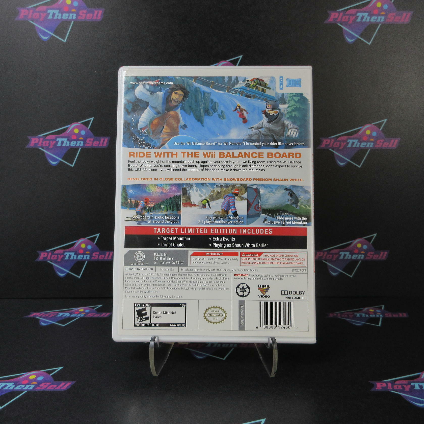 Shaun White Snowboarding Road Trip Target Edition Nintendo Wii CIB - Refurbished