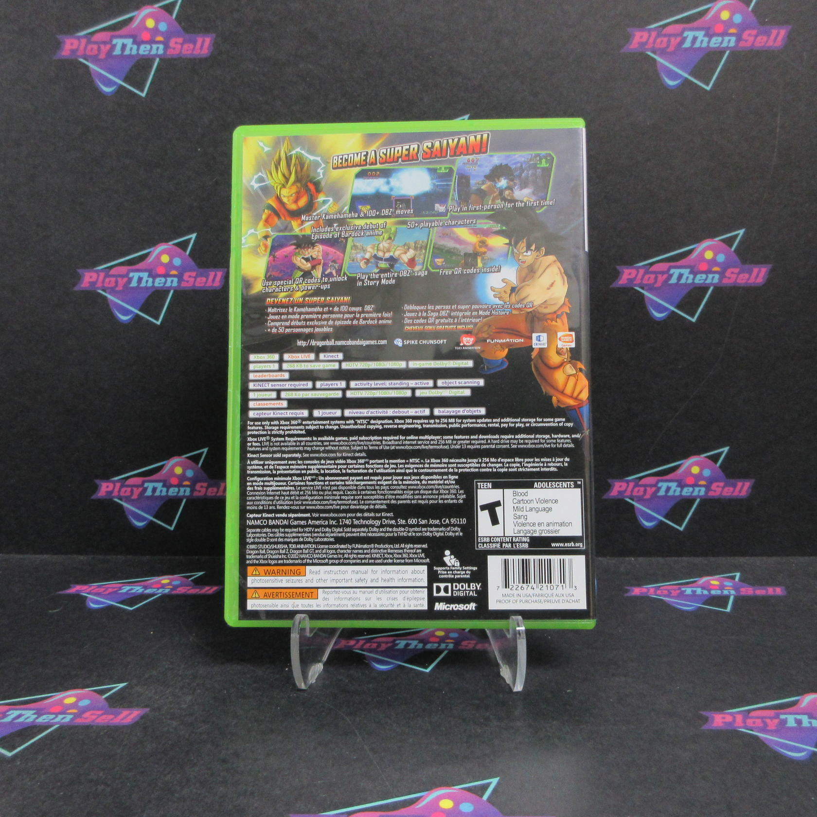 Dragon Ball Z for Kinect Xbox 360 Complete - Excellent