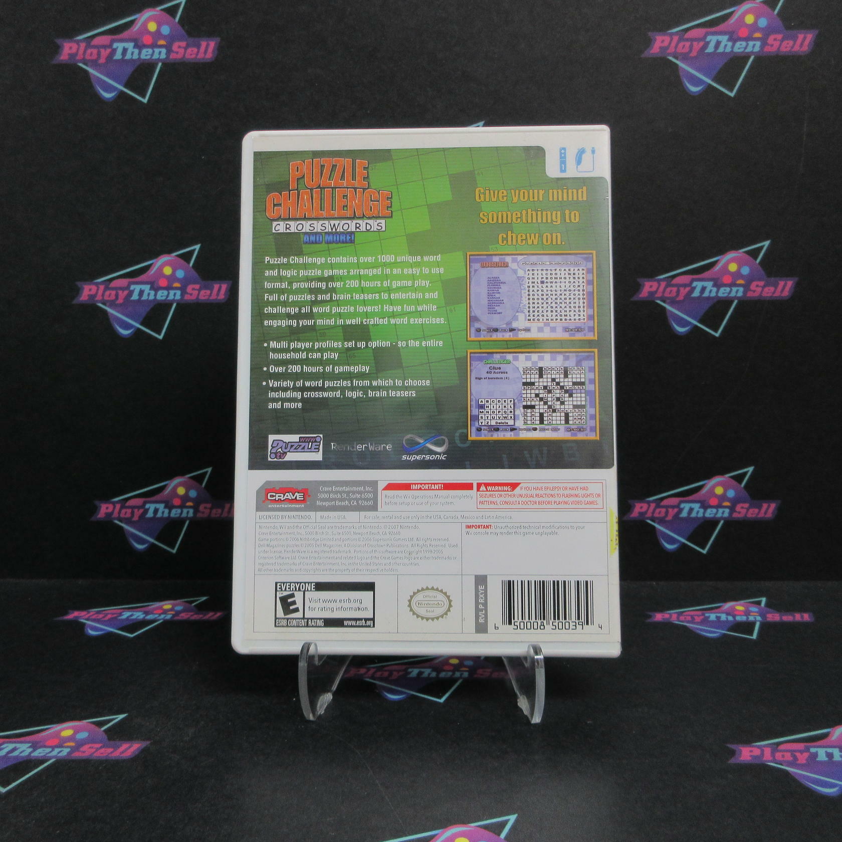 Puzzle Challenges Crosswords and More Nintendo Wii Complete - Very Good