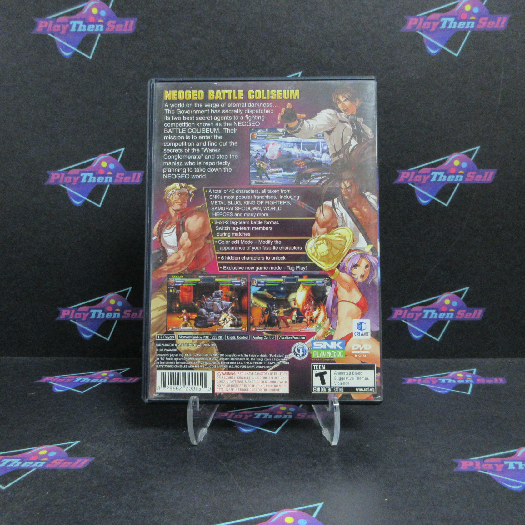 NeoGeo Battle Coliseum PS2 PlayStation 2 Complete - Very Good