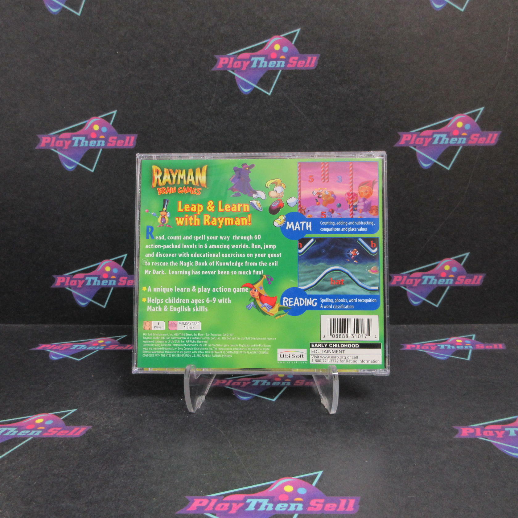 Rayman Brain Games PS1 PlayStation 1 + Reg Card Complete - Refurbished