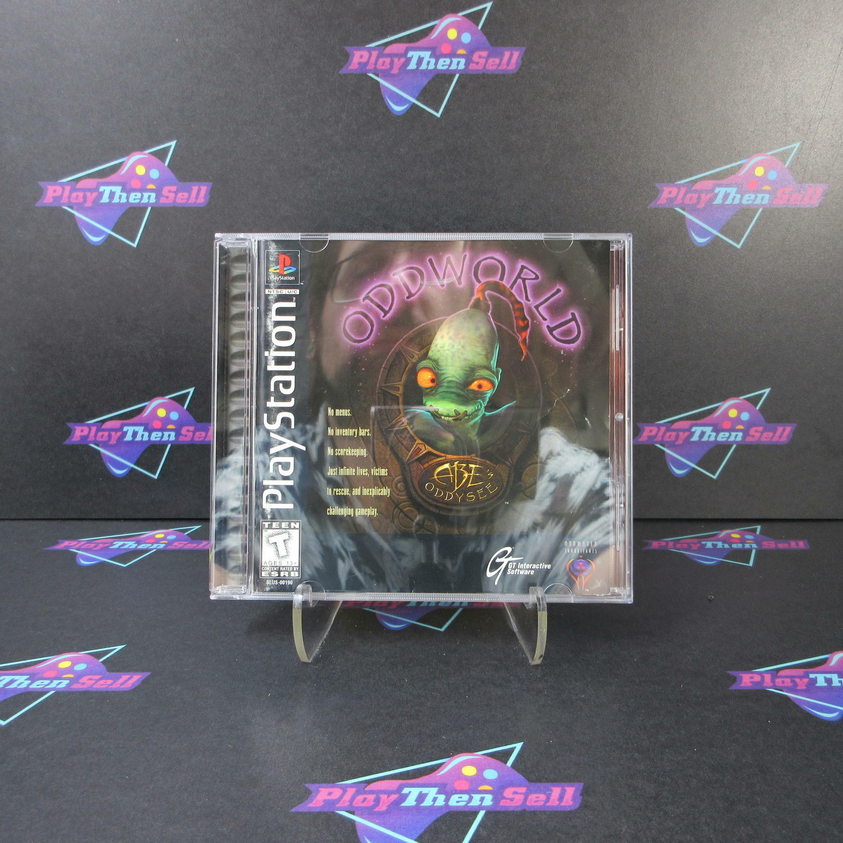 Oddworld Abe's Oddysee PS1 PlayStation 1 Black Label + Reg Card - Like New