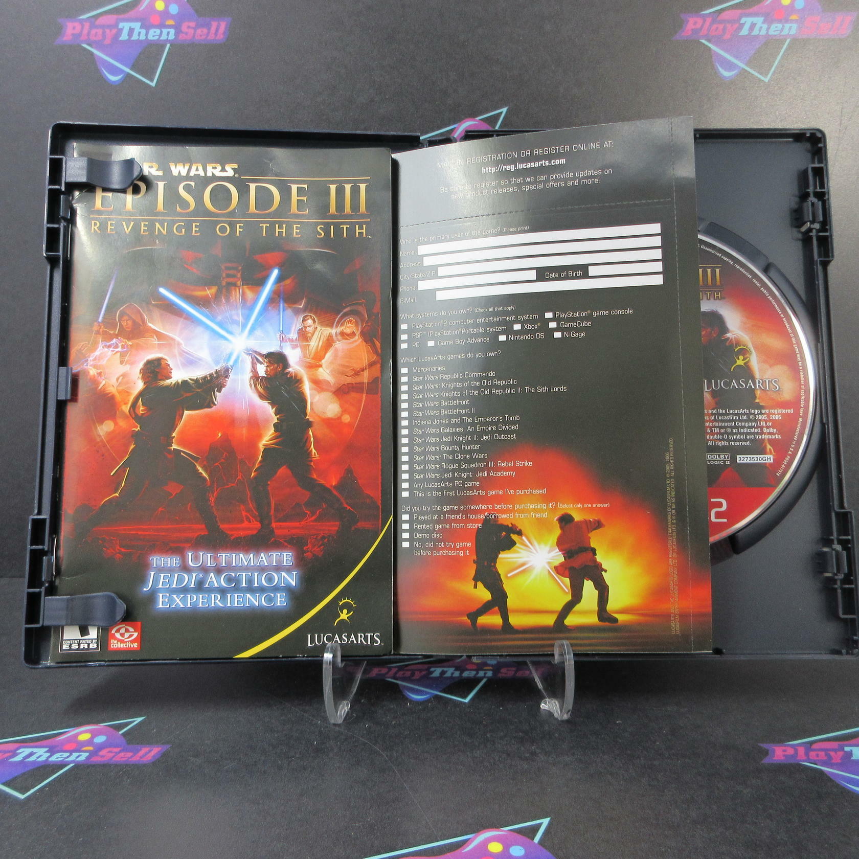 Star Wars Episode III Revenge of the Sith PS2 GH + Reg Card CIB - Very Good