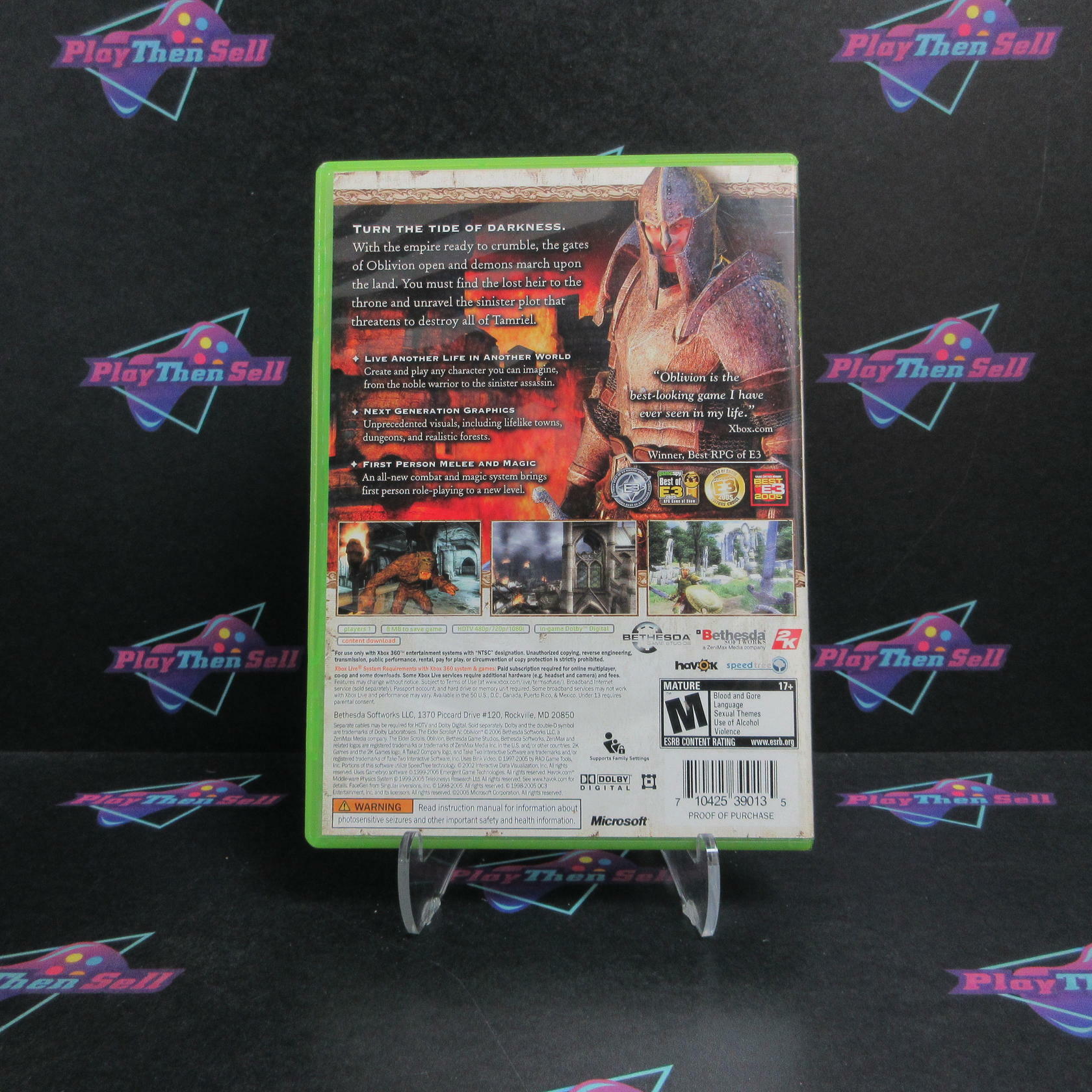 Elder Scrolls IV Oblivion Xbox 360 PH Disc + Map Complete - Very Good