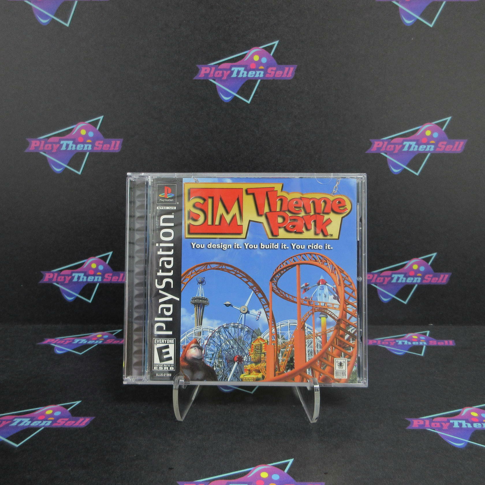 Sim Theme Park PS1 PlayStation 1 + Reg Card - Like New