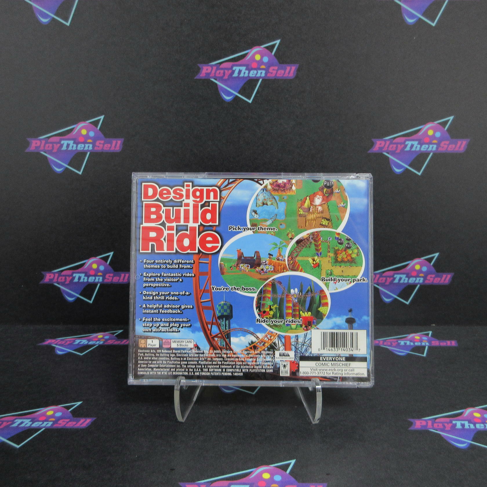 Sim Theme Park PS1 PlayStation 1 + Reg Card - Like New