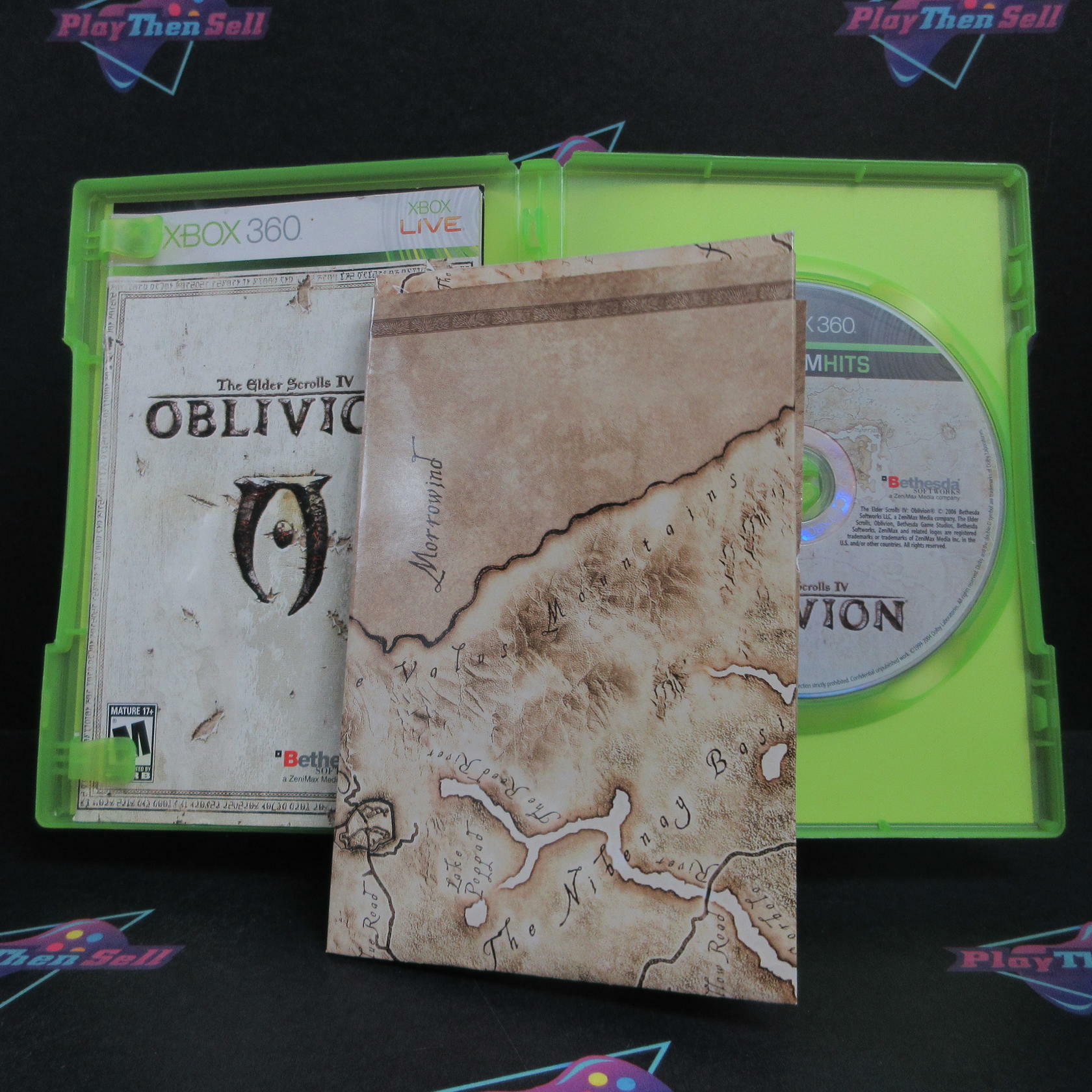 Elder Scrolls IV Oblivion Xbox 360 PH Disc + Map Complete - Very Good