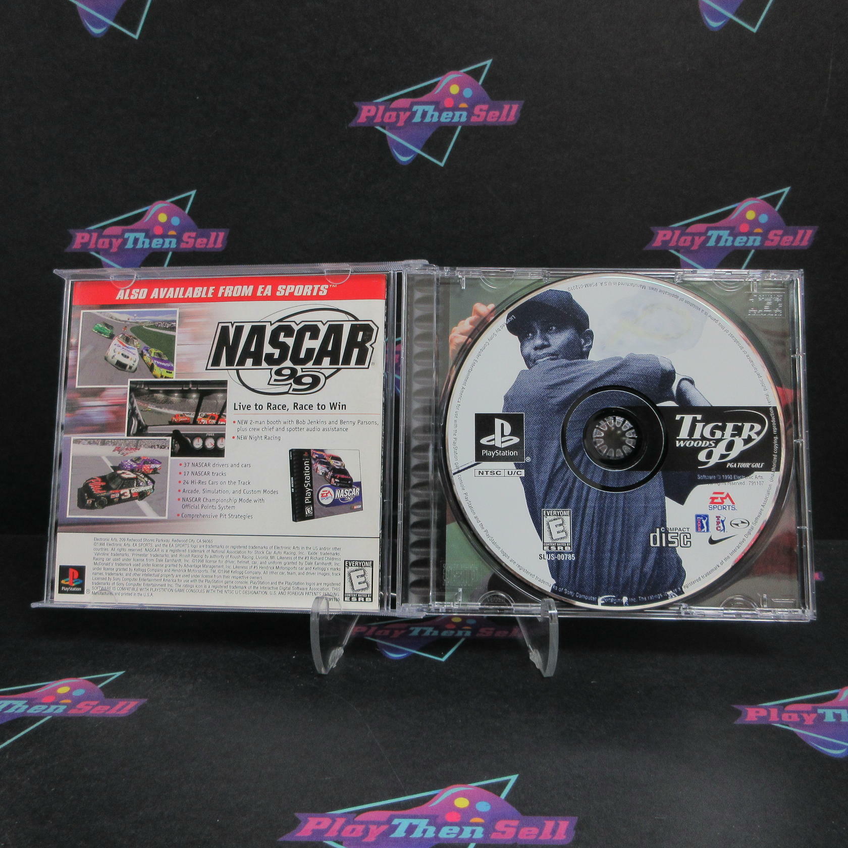 Tiger Woods 99 PGA Tour PS1 PlayStation 1 DD + Reg Card Complete - Very Good