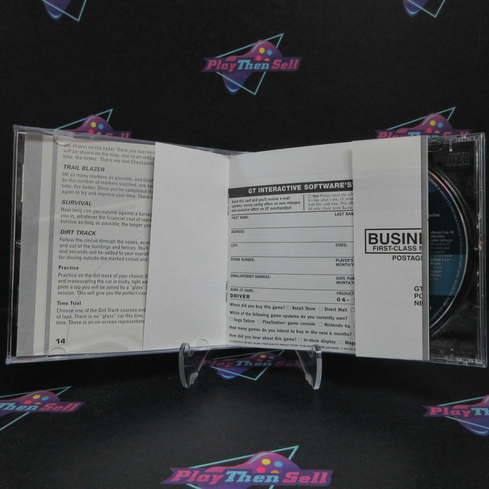 Driver PS1 PlayStation 1 + Reg Card Complete - Very Good