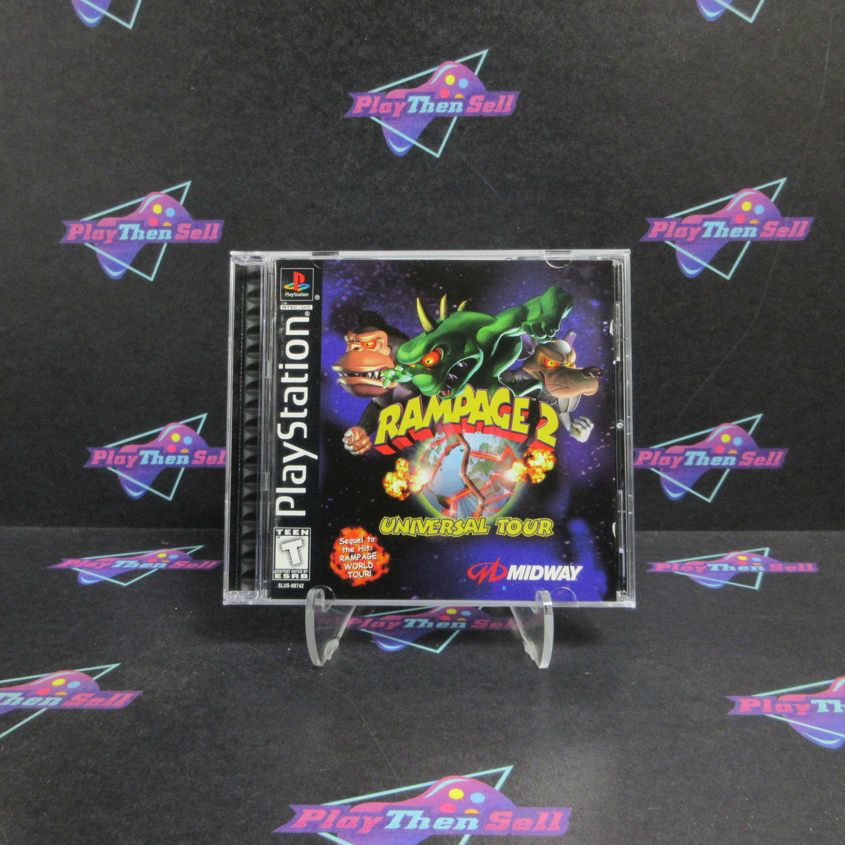 Rampage 2 Universal Tour PS1 PlayStation 1 + Reg Card Complete - Refurbished