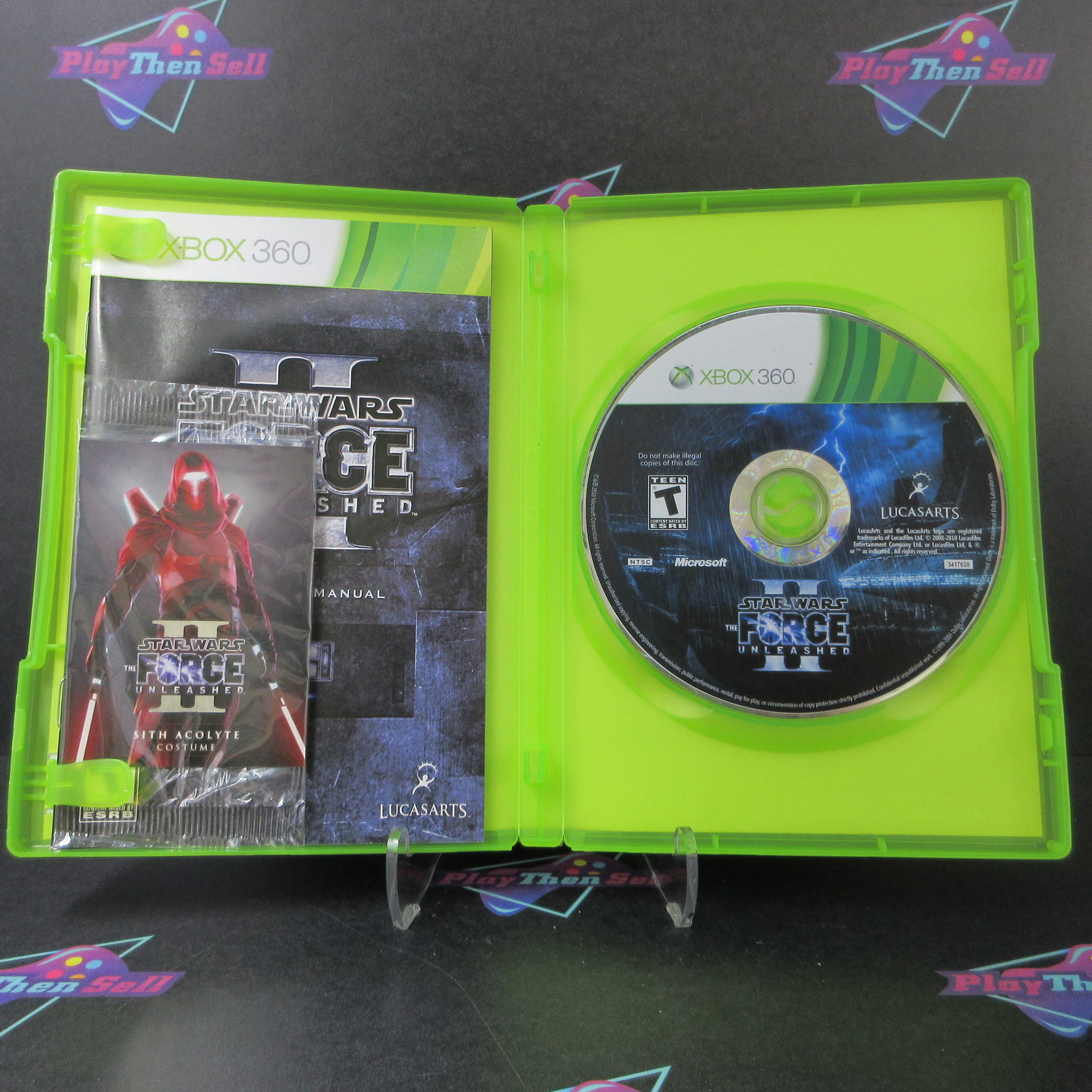 Star Wars The Force Unleashed 2 Xbox 360 + Sealed Trading Card CIB - Excellent