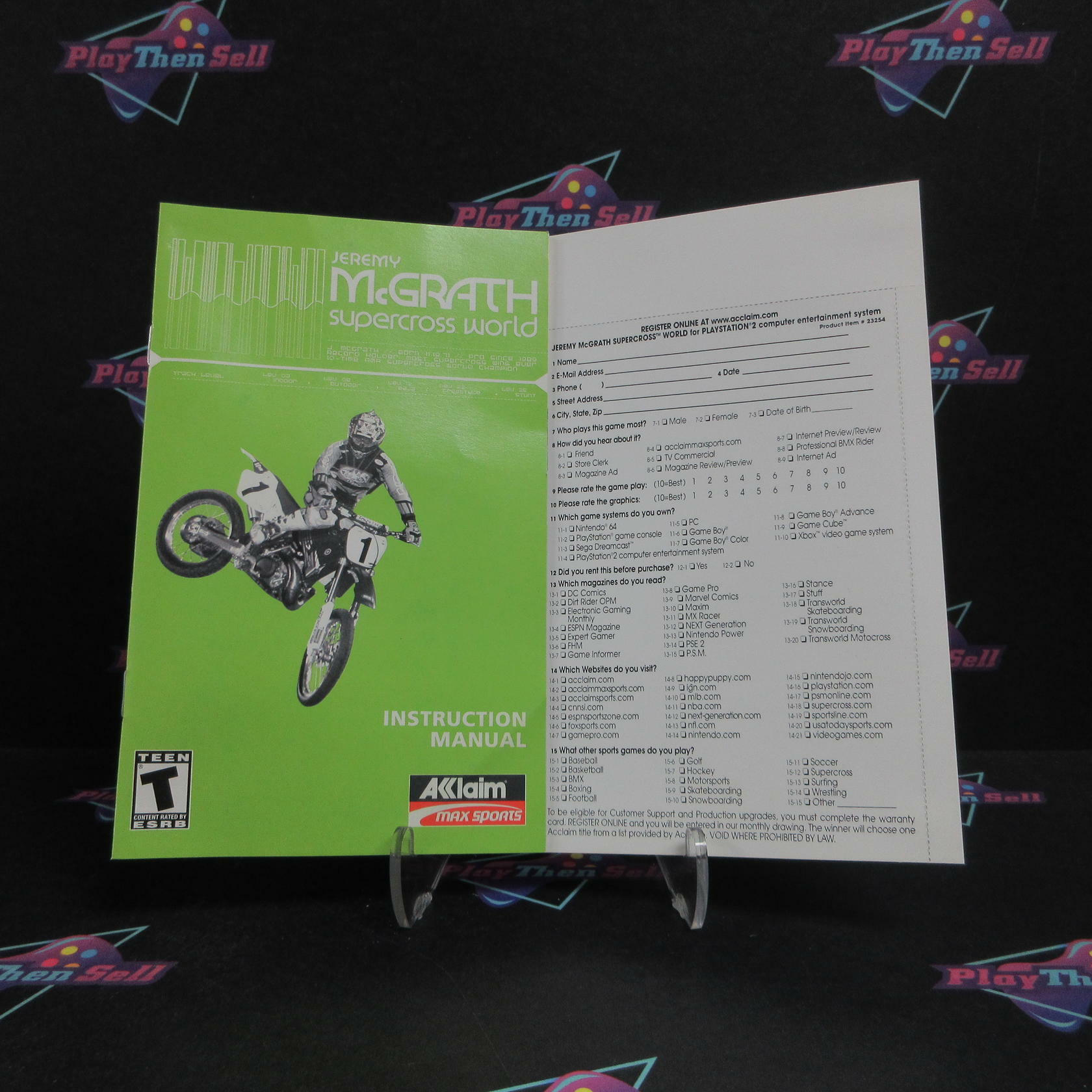 Jeremy McGrath's Supercross World PS2 PlayStation 2 + Reg Card CIB - Refurbished