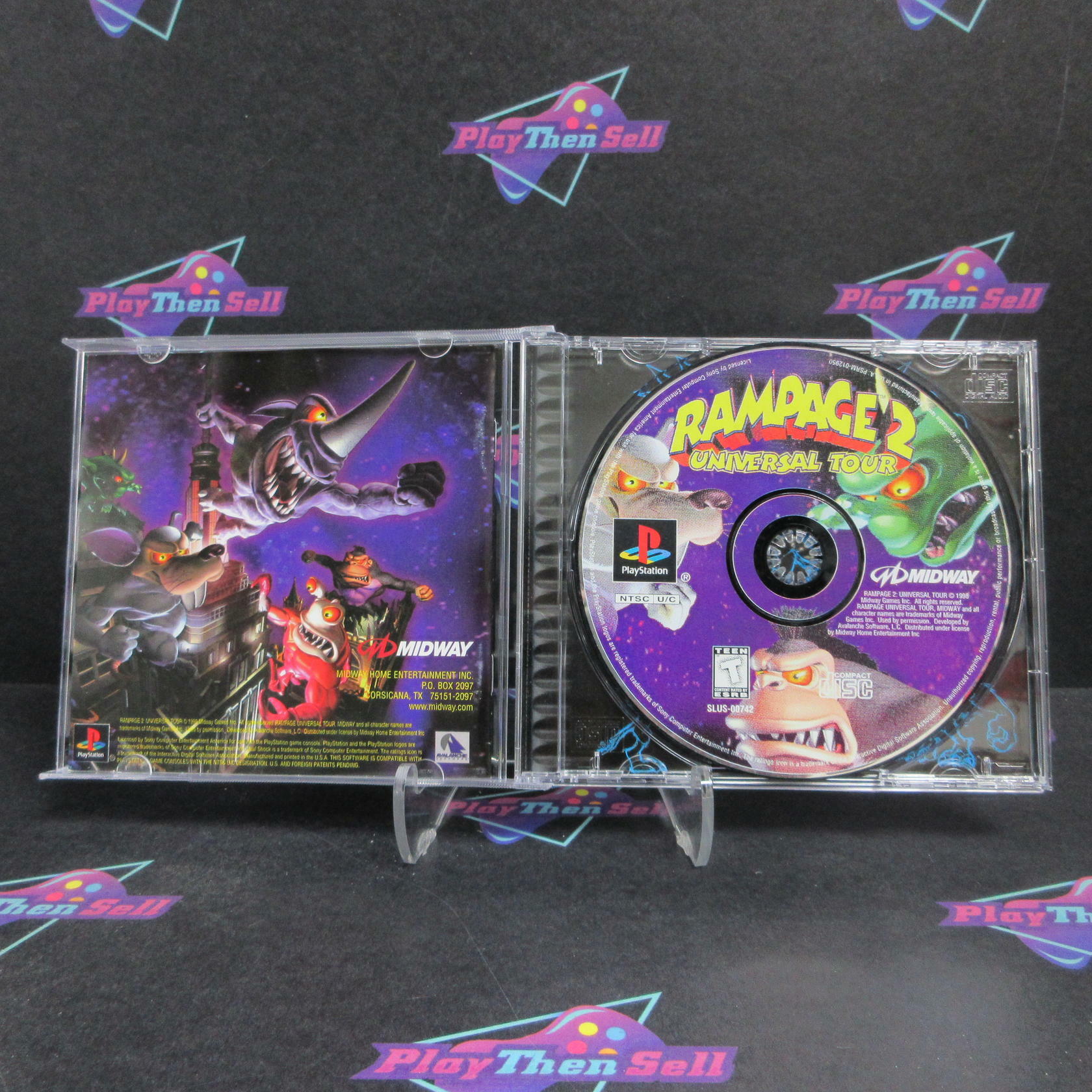 Rampage 2 Universal Tour PS1 PlayStation 1 + Reg Card Complete - Refurbished