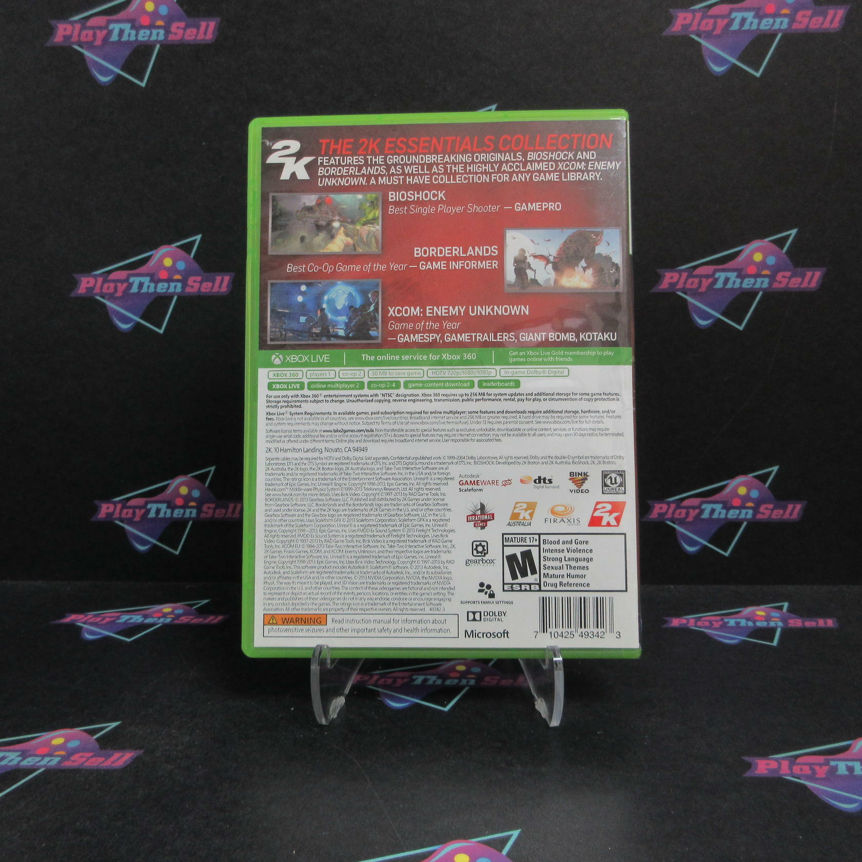 2K Essentials Collection Bioshock/Borderlands/XCOM Xbox 360 Complete - Refurbished