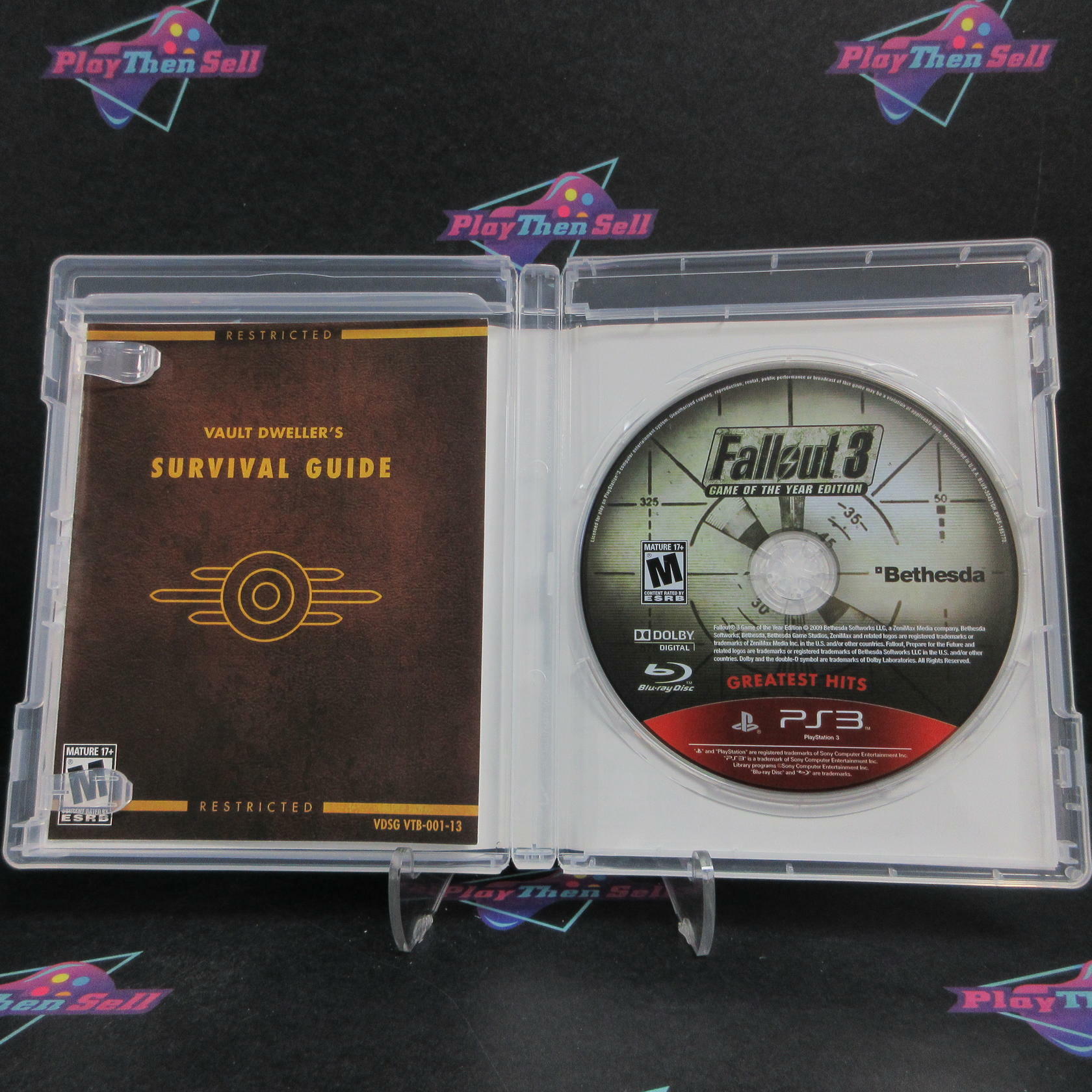 Fallout 3 GOTY GameStop Exclusive PS3 PlayStation 3 GH+ Map Complete - Excellent