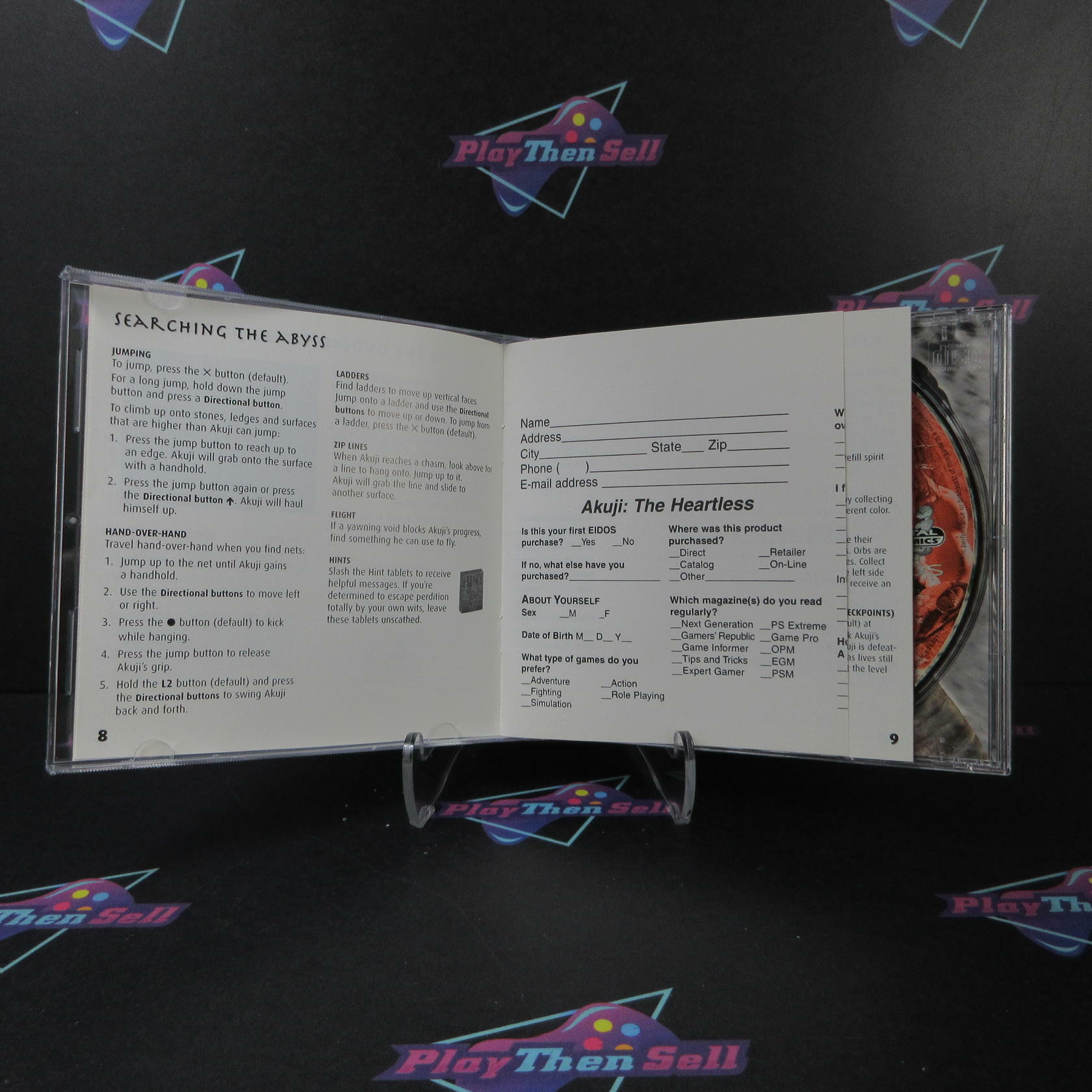 Akuji The Heartless PS1 PlayStation 1 + Reg Card Complete - Refurbished