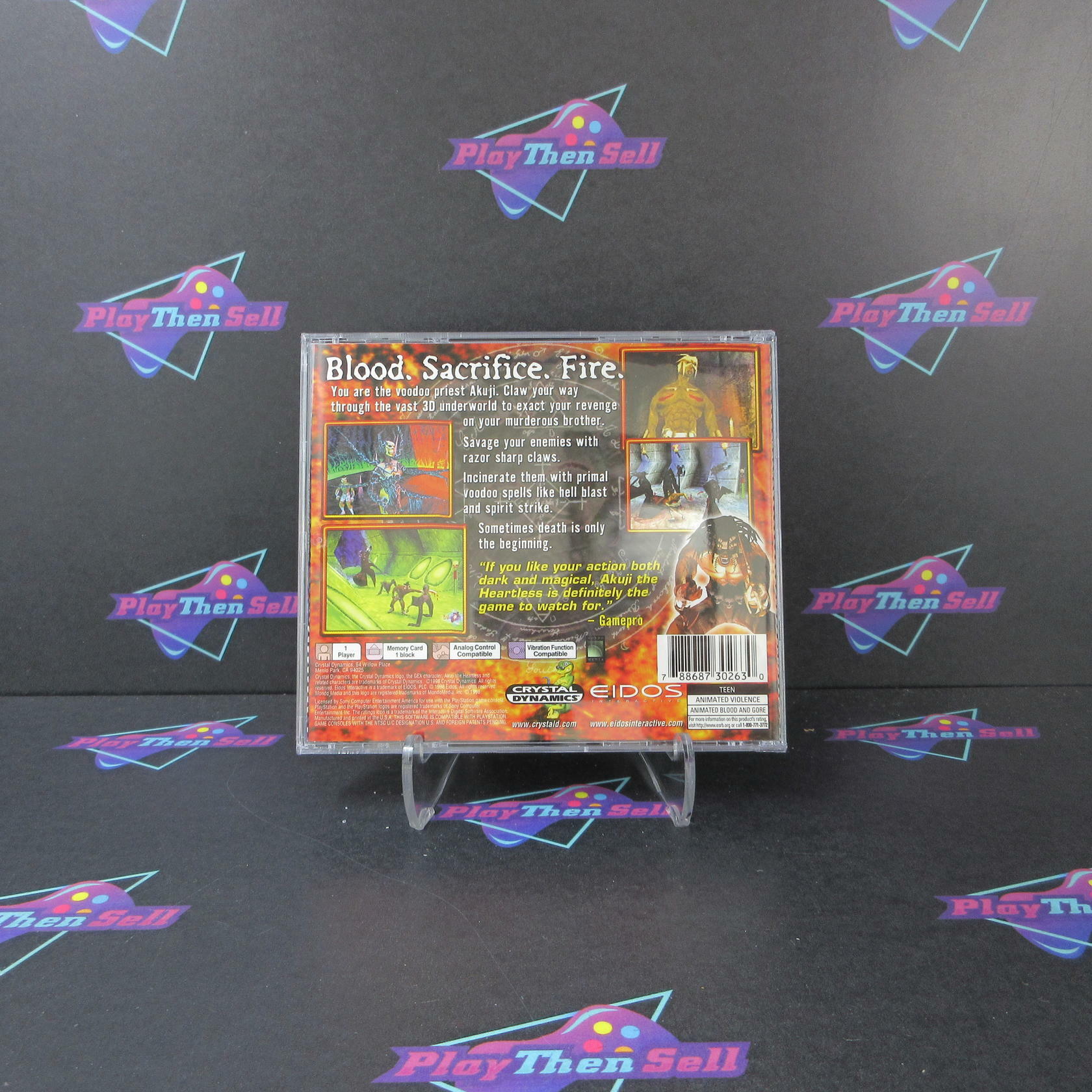 Akuji The Heartless PS1 PlayStation 1 + Reg Card Complete - Refurbished